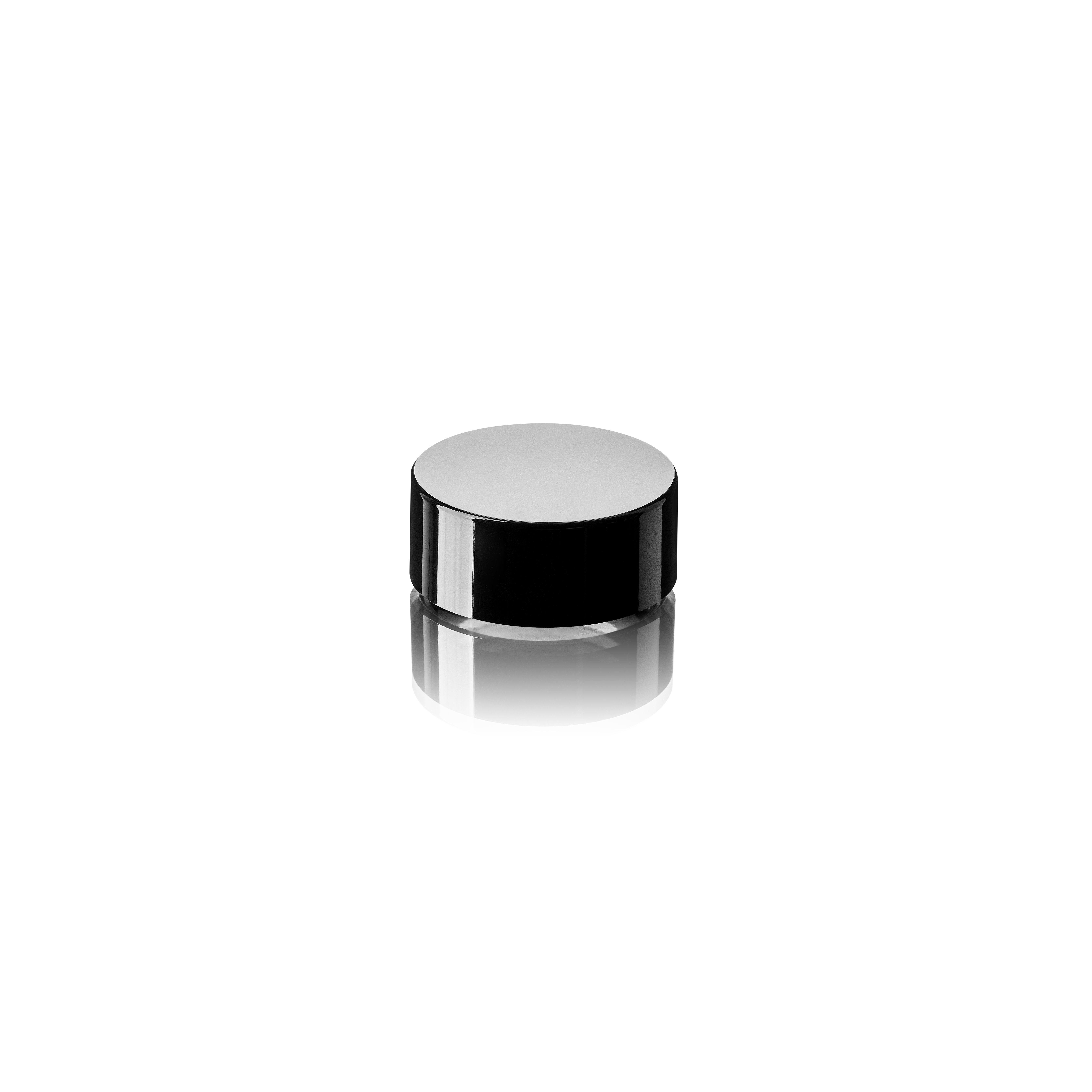 Child-resistant lid Modern 35 special, PP, black, glossy finish, white inlay (Camellia 15)