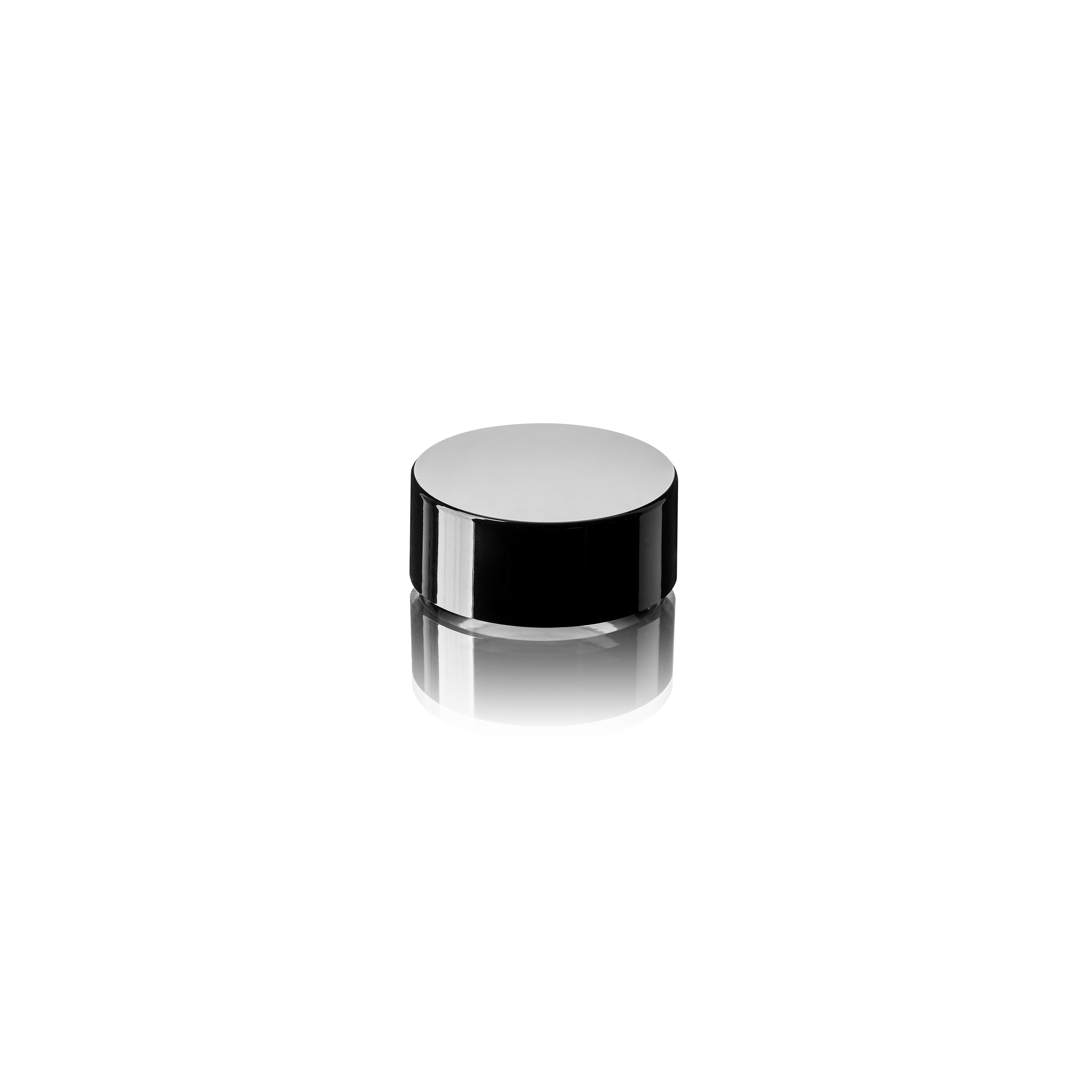 Child-resistant lid Modern 28 special, PP, black, glossy finish, white inlay (Camellia 5)