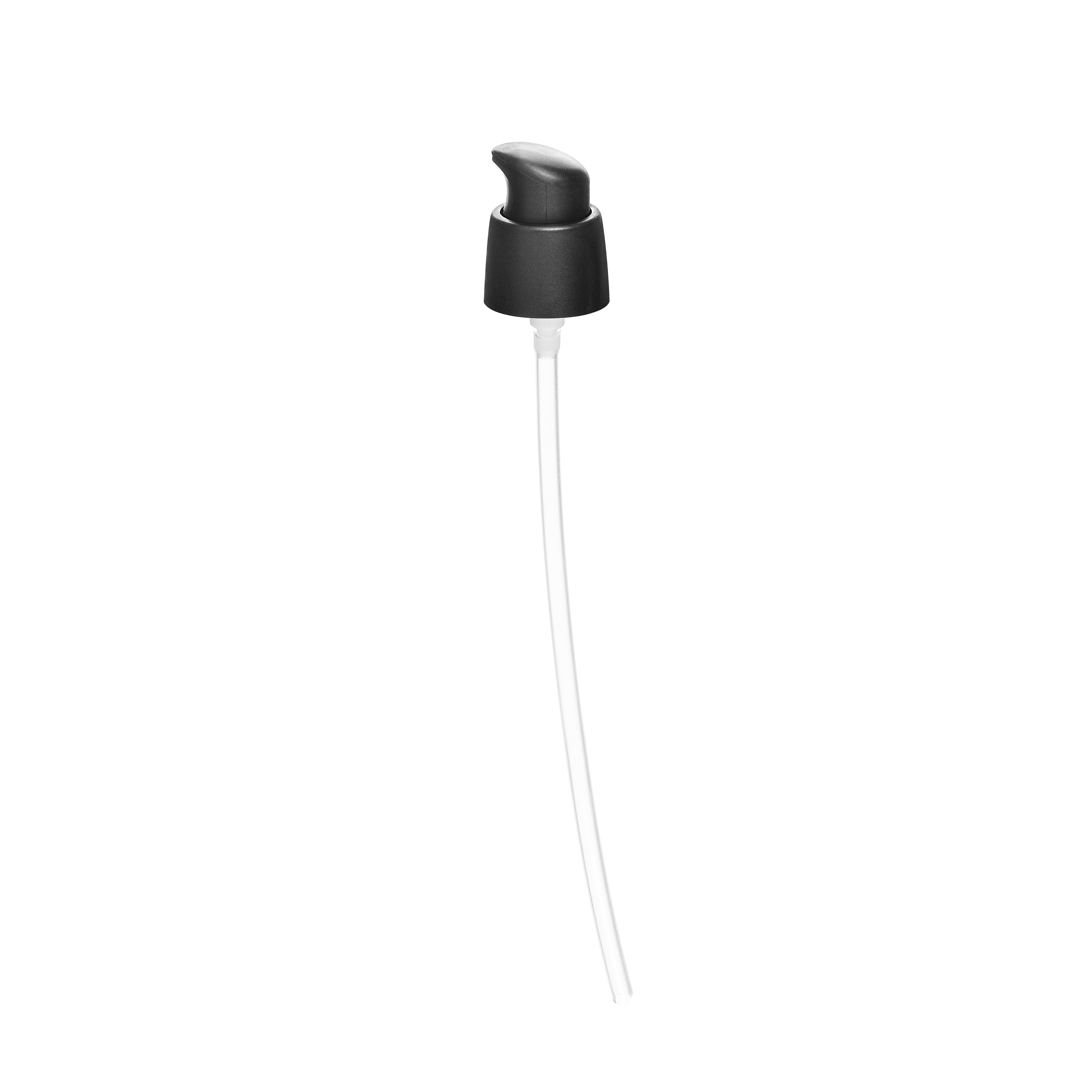 Lotion pump Evolution 18/400, PP, black, matt finish, dose 0.15 ml, with black matt security clip for Zinnia 30 ml