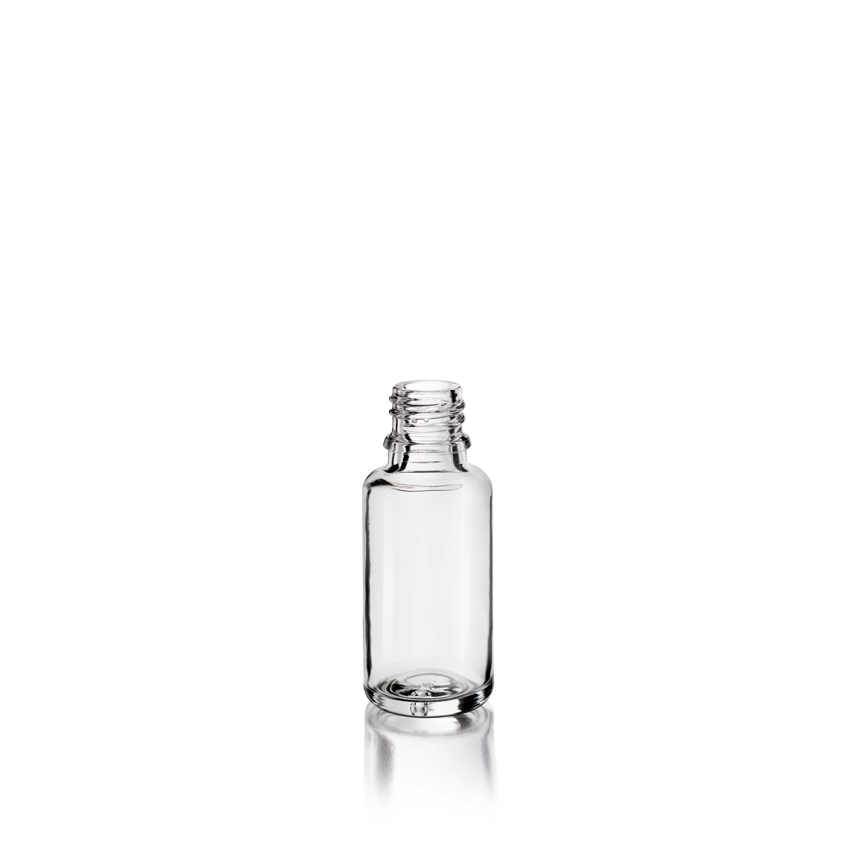 Dropper bottle Jasmine 20 ml, DIN18, with anti rotation nocks, light weight, Flint