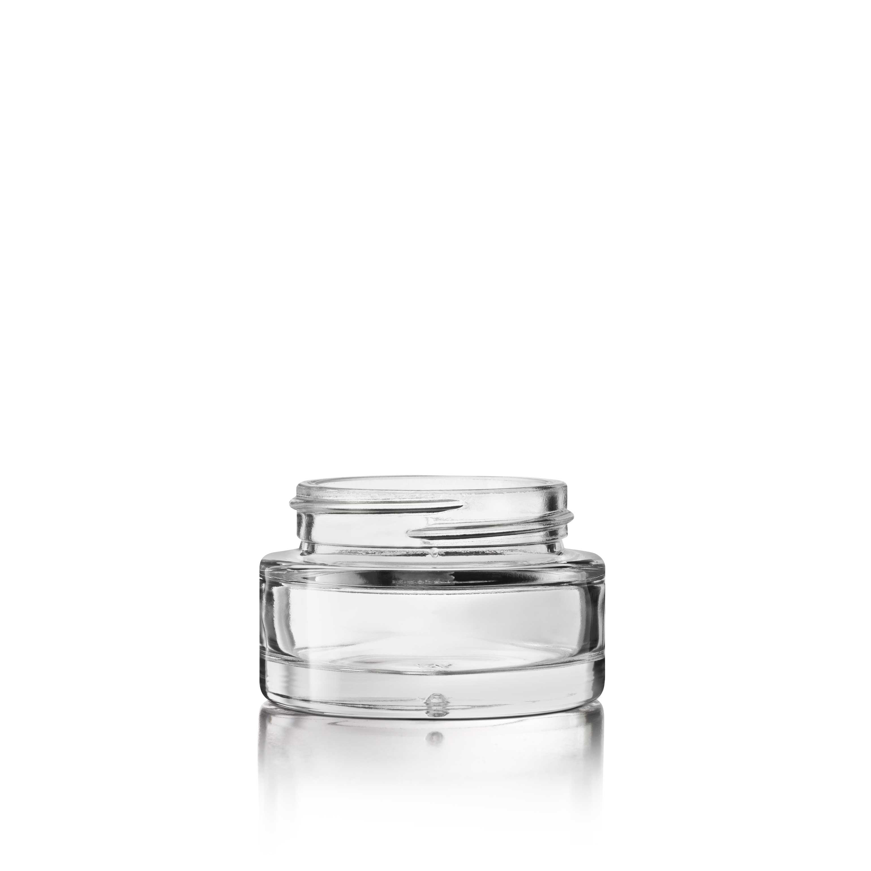 Cosmetic jar Camellia 30 ml, 46 special thread, fit for child-resistant lid, Flint