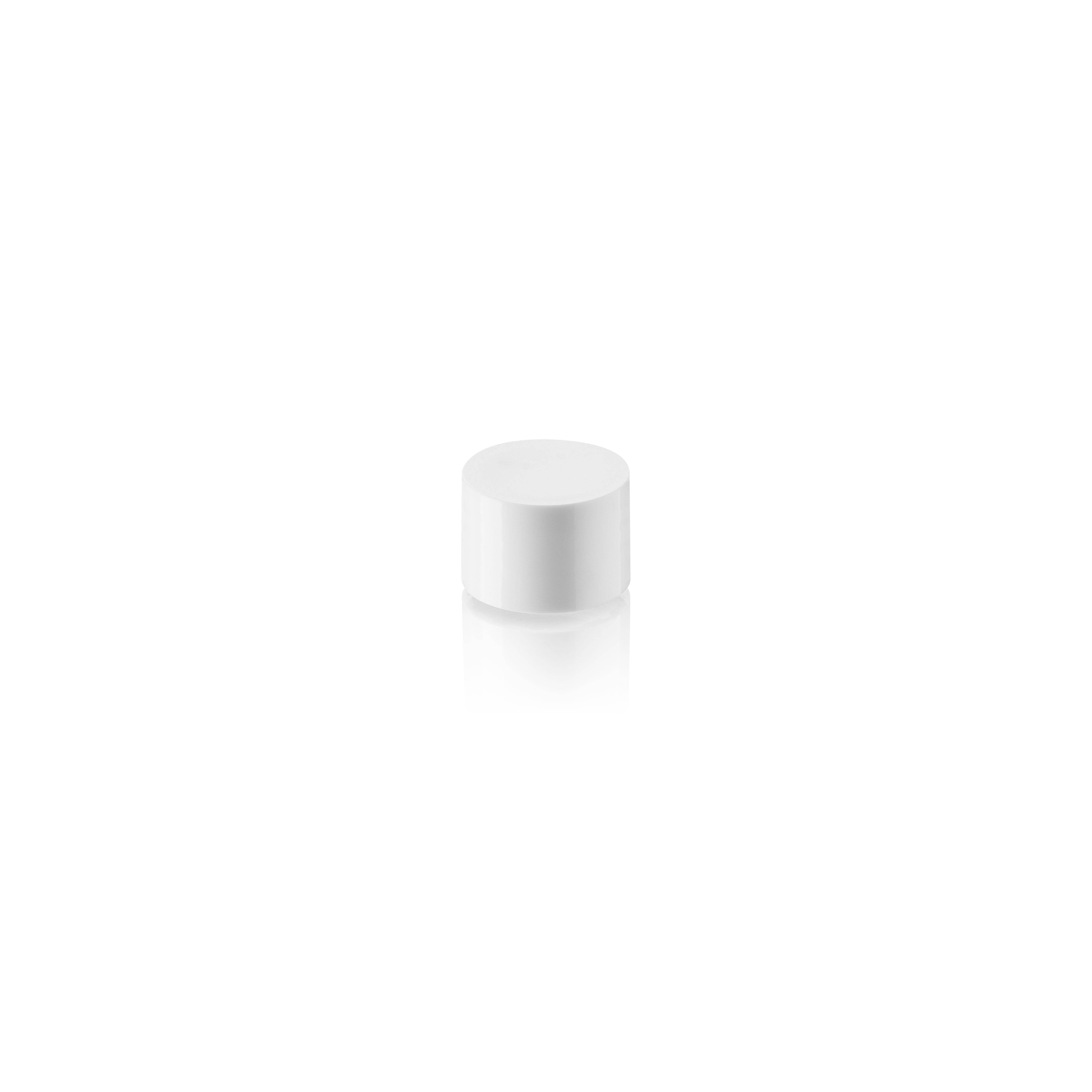 Screw cap, standard, 20/410, PP, white, glossy finish, white inlay