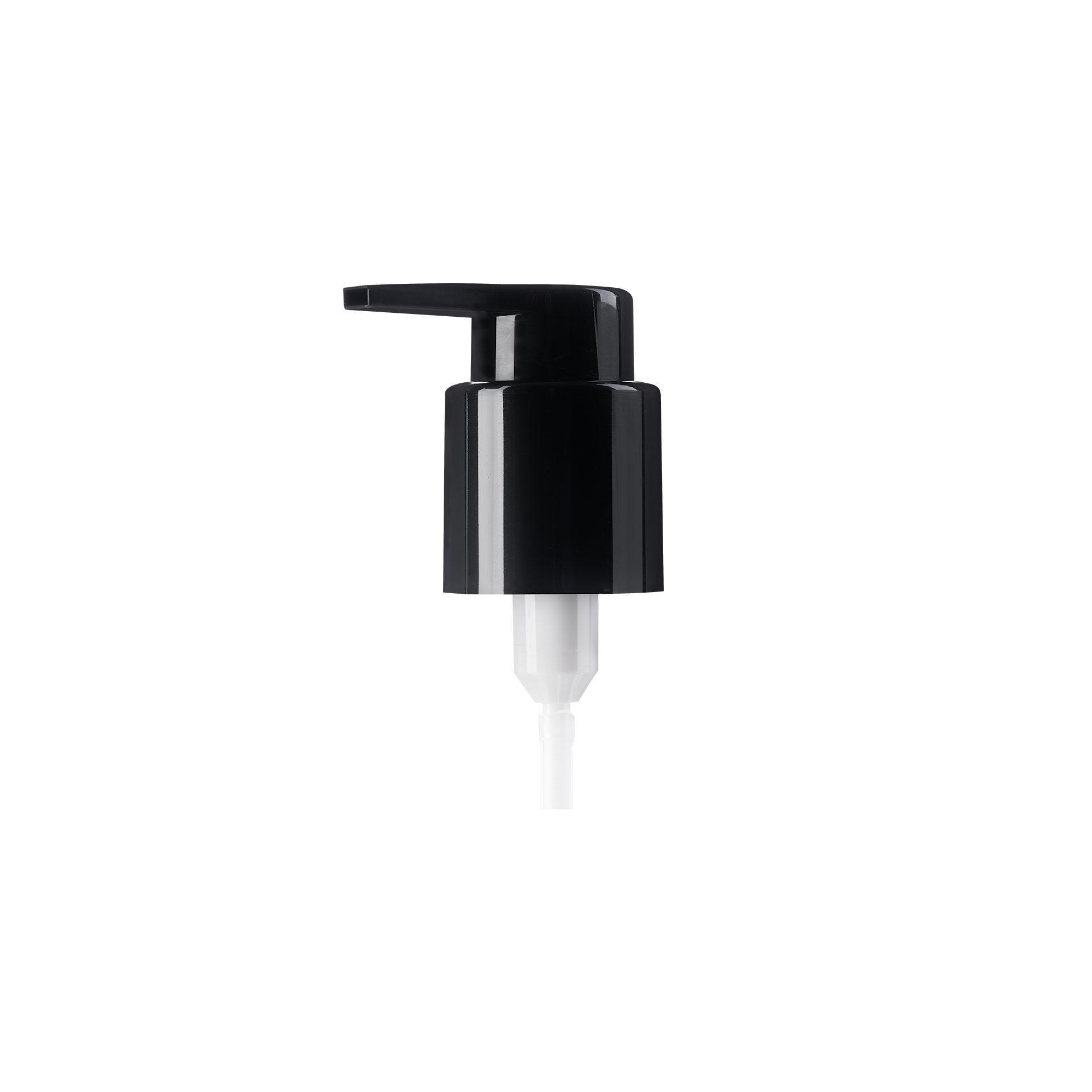 Lotion pump Extended Nozzle 24/410, PP, black, smooth, dose 0.50ml, security clip (Luna 100)