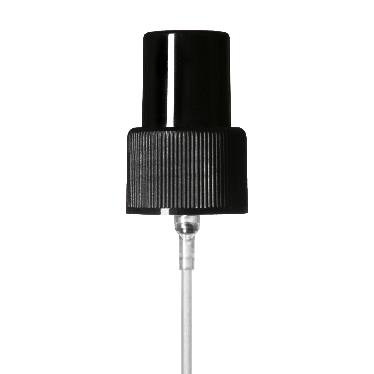 Mist sprayer Classic 24/410, PP, black, ribbed, dose 0.14 ml, with black overcap Luna 200 ml