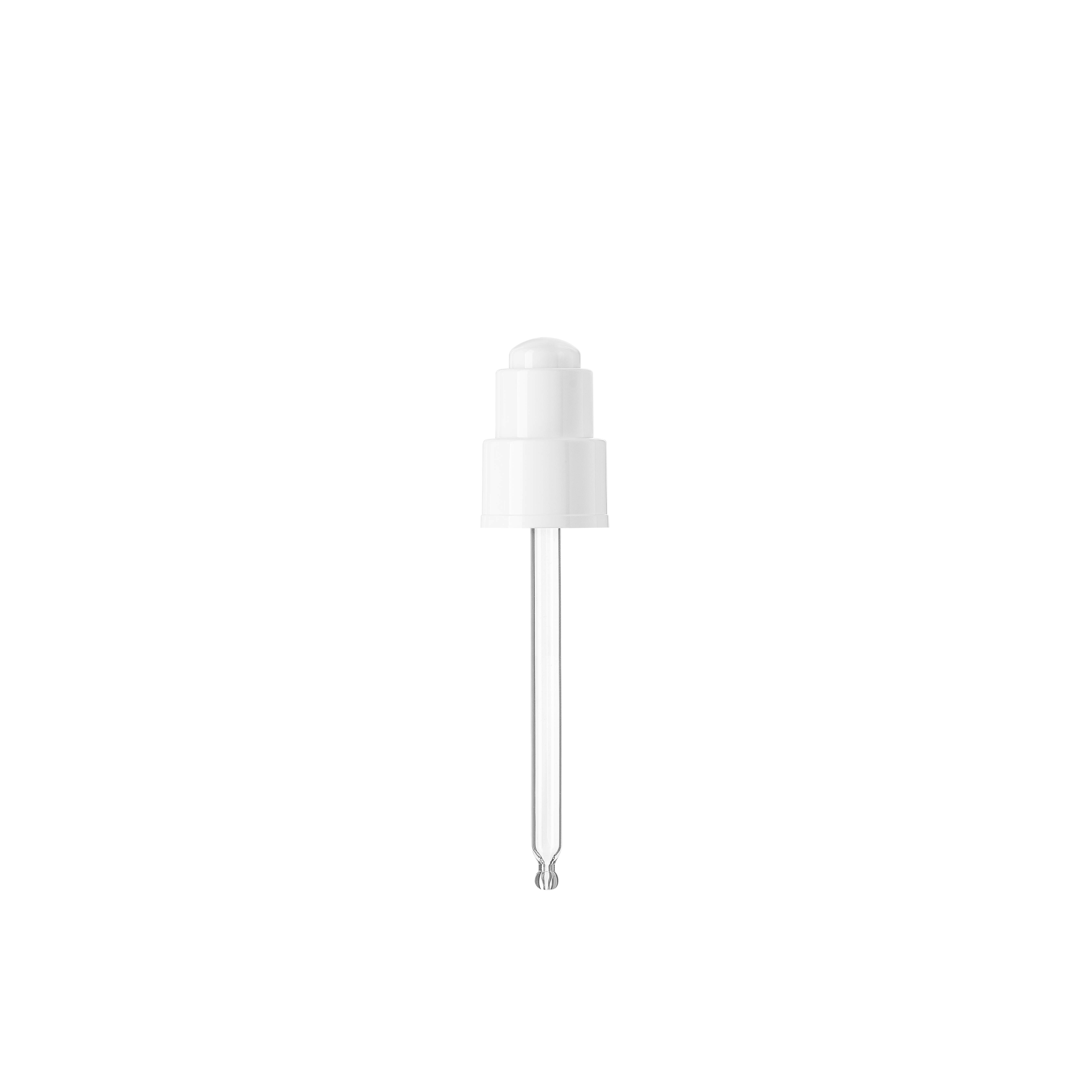 Push-button pipette 24/410, white glossy finish, bulb Nitrile 0.40ml, ball tip, straight (Laurel 100)