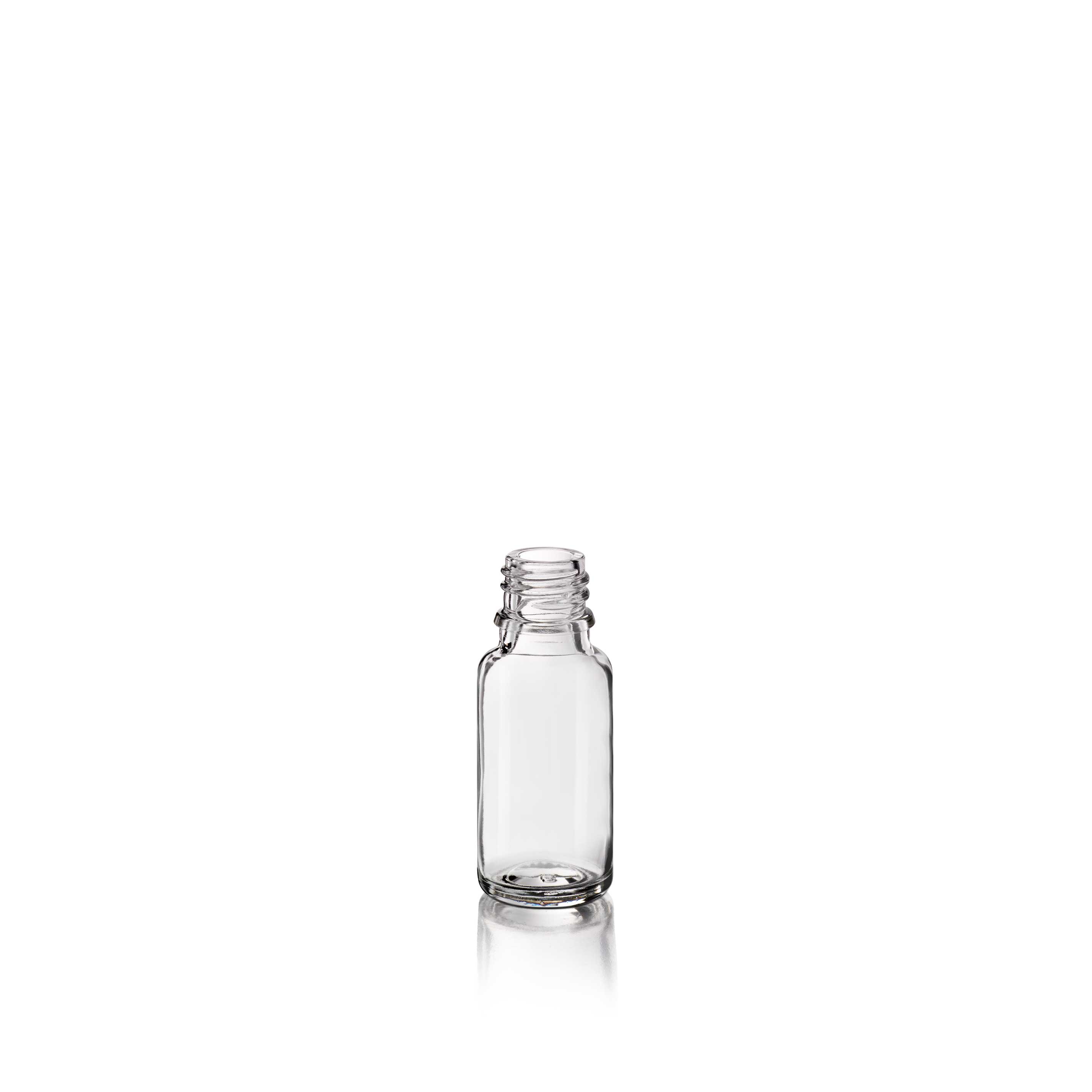 Dropper bottle Jasmine 15ml, DIN18, anti rotation nocks, light weight, Flint