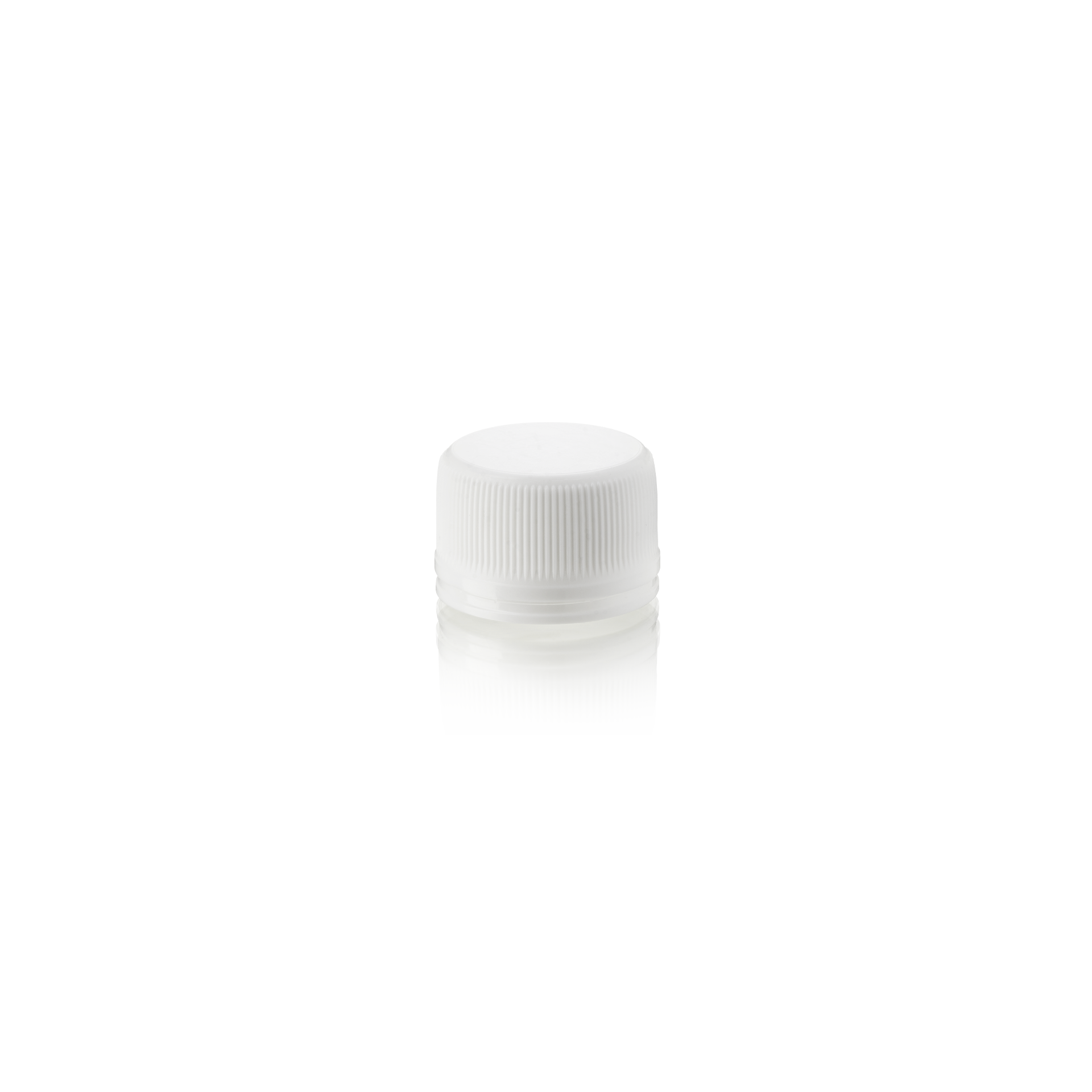 Screw cap standard PP28, HDPE, white, fine ribbed, white inlay  Screw cap standard PP28, HDPE, white, fine ribbed, white inlay