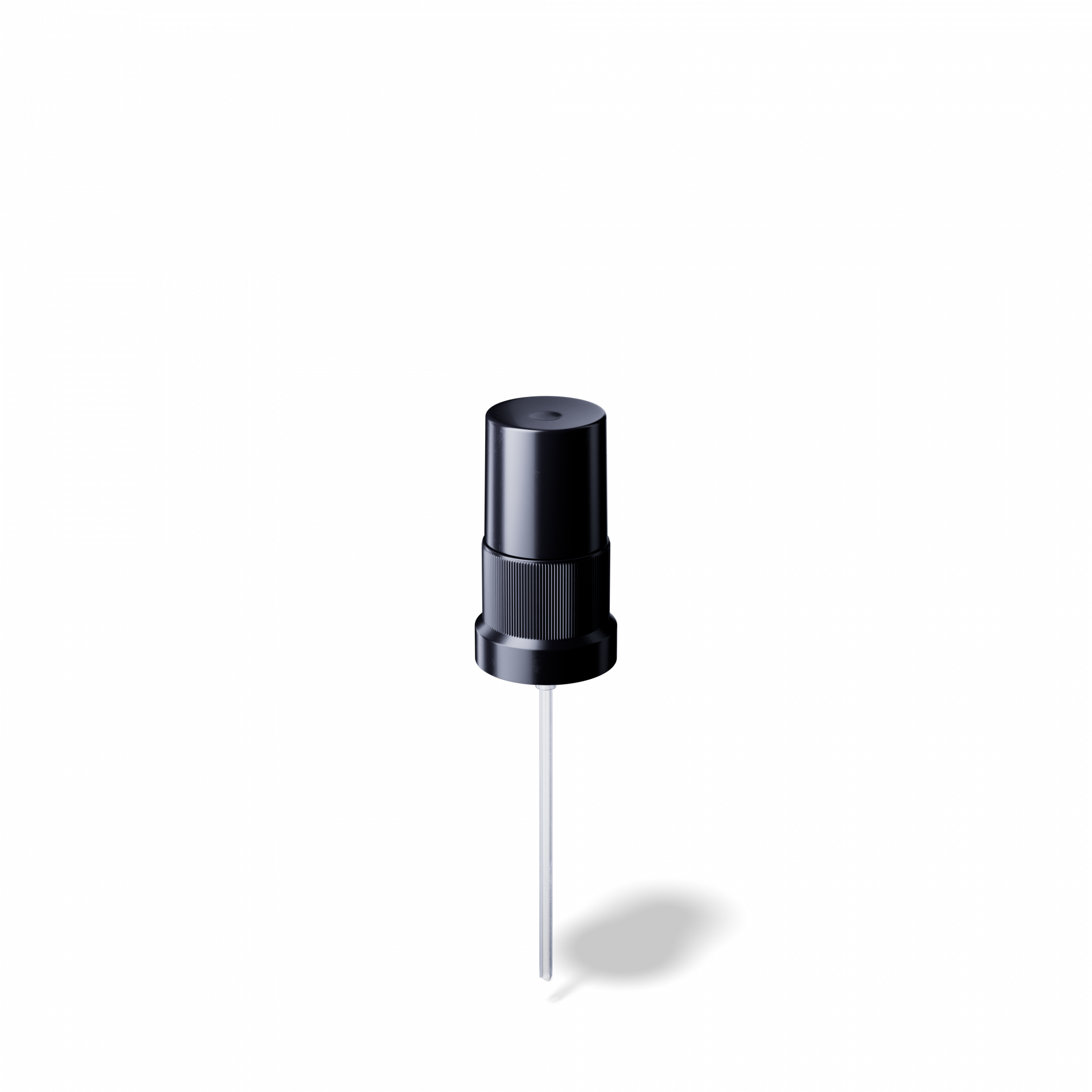 Mist sprayer Classic DIN18, PP, black, ribbed, dose 0.14ml, black overcap (Jasmine 50)