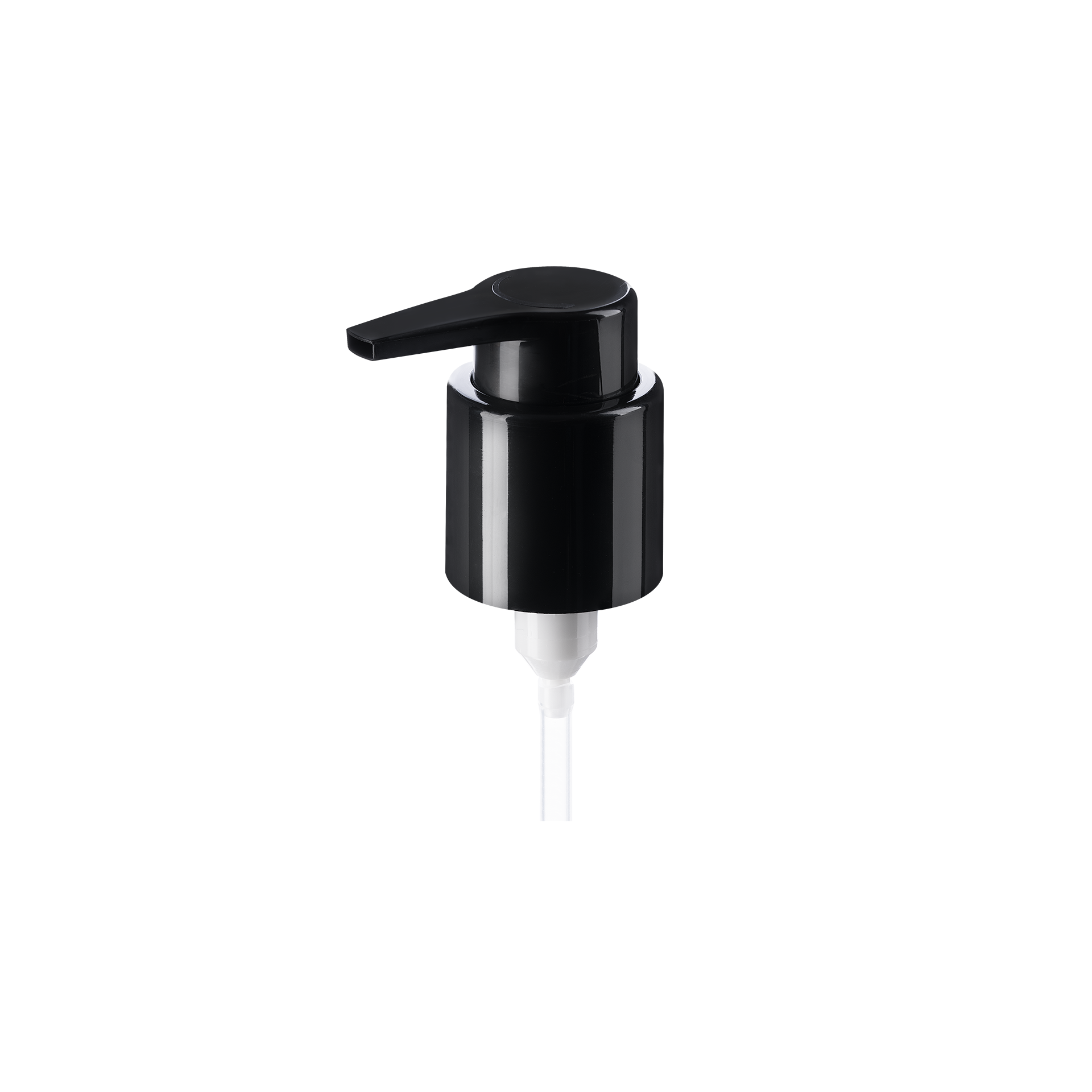 Lotion pump Extended Nozzle 24/410, PP, black, smooth, dose 0.50ml, security clip (Linden LW 250)