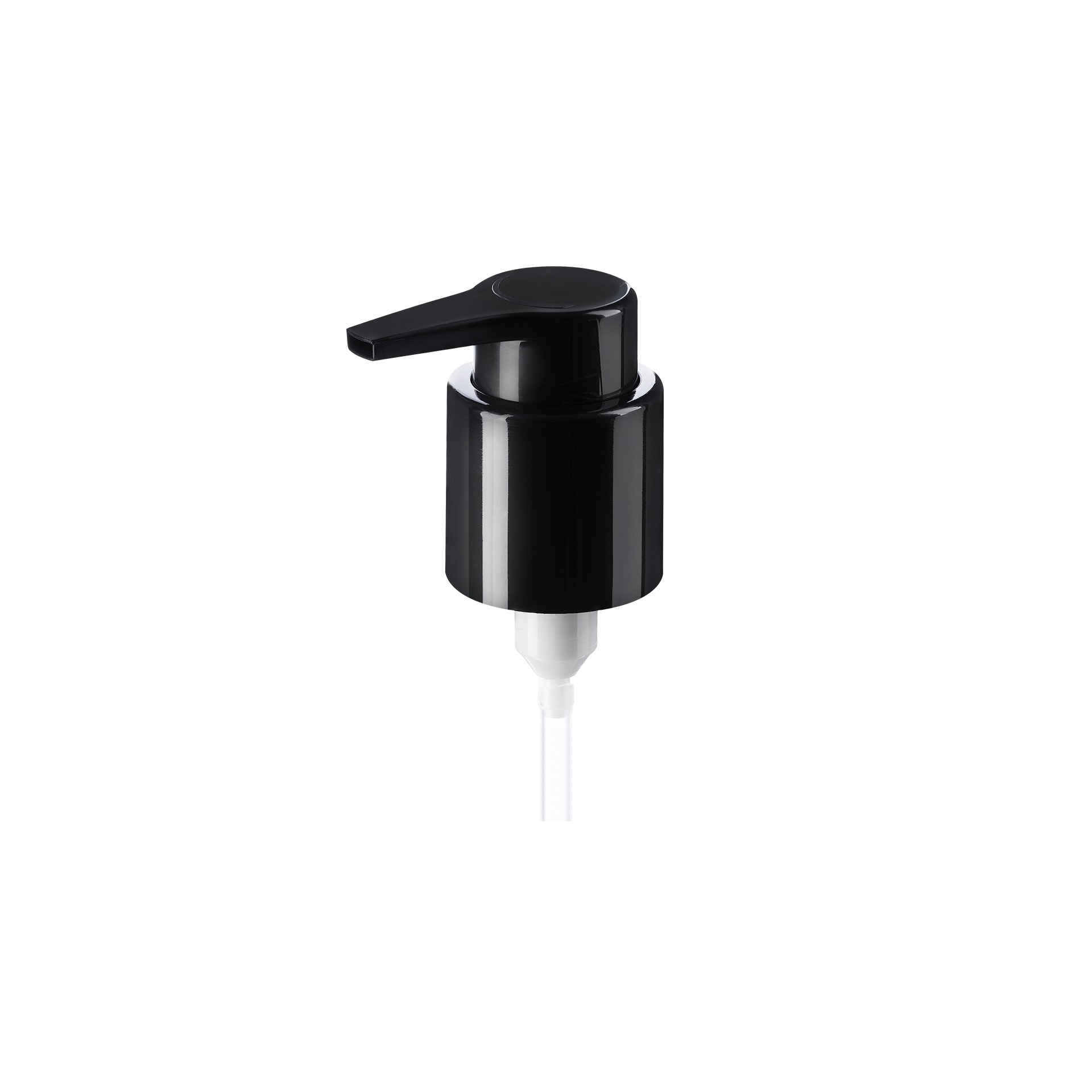 Lotion pump Extended Nozzle 24/410, PP, black, smooth, dose 0.50ml, security clip (Linden LW 250)