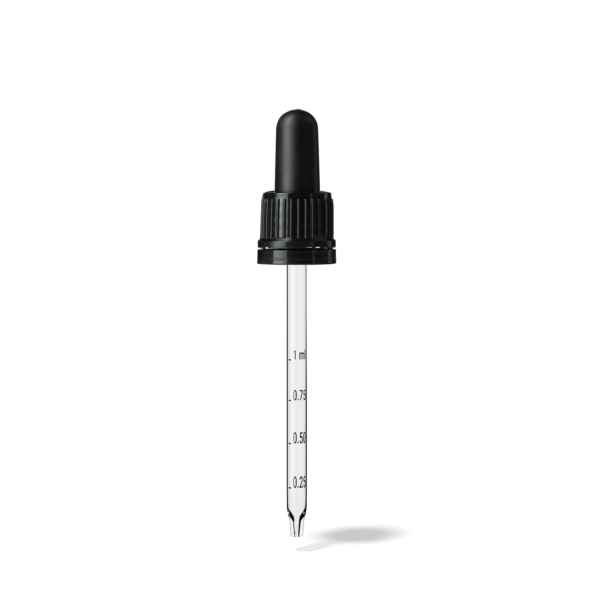 Pipette D02 black ribbed, D18, TE-b, Bulb TPEs-b 1.0, Tip conical 1.0, Grad-b-A02, GIN60 Pipette D02 black ribbed, D18, TE-b, Bulb TPEs-b 1.0, Tip conical 1.0, Grad-b-A02, GIN60