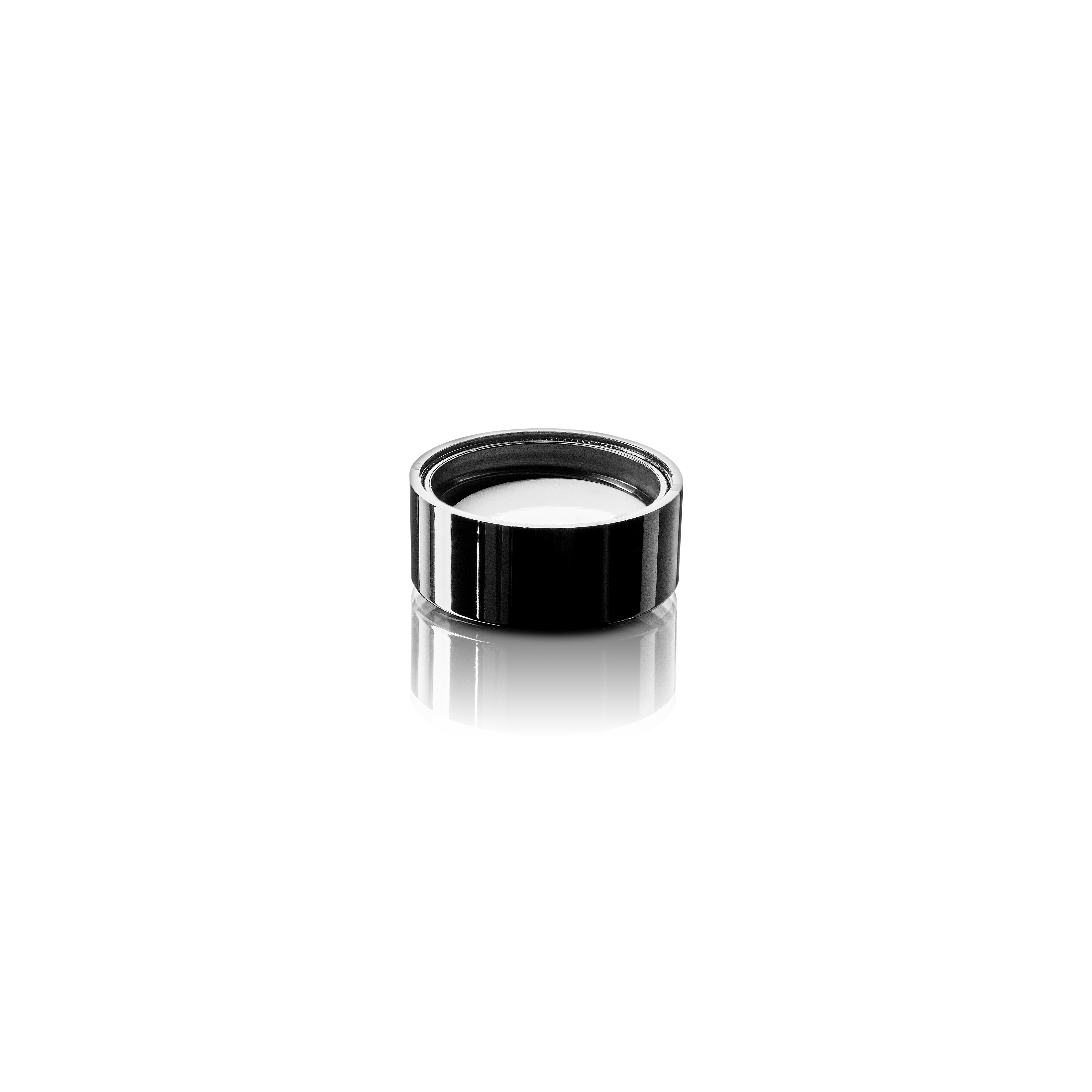 Lid double wall 35 special, PP, black, glossy finish, white inlay (Camellia 15)