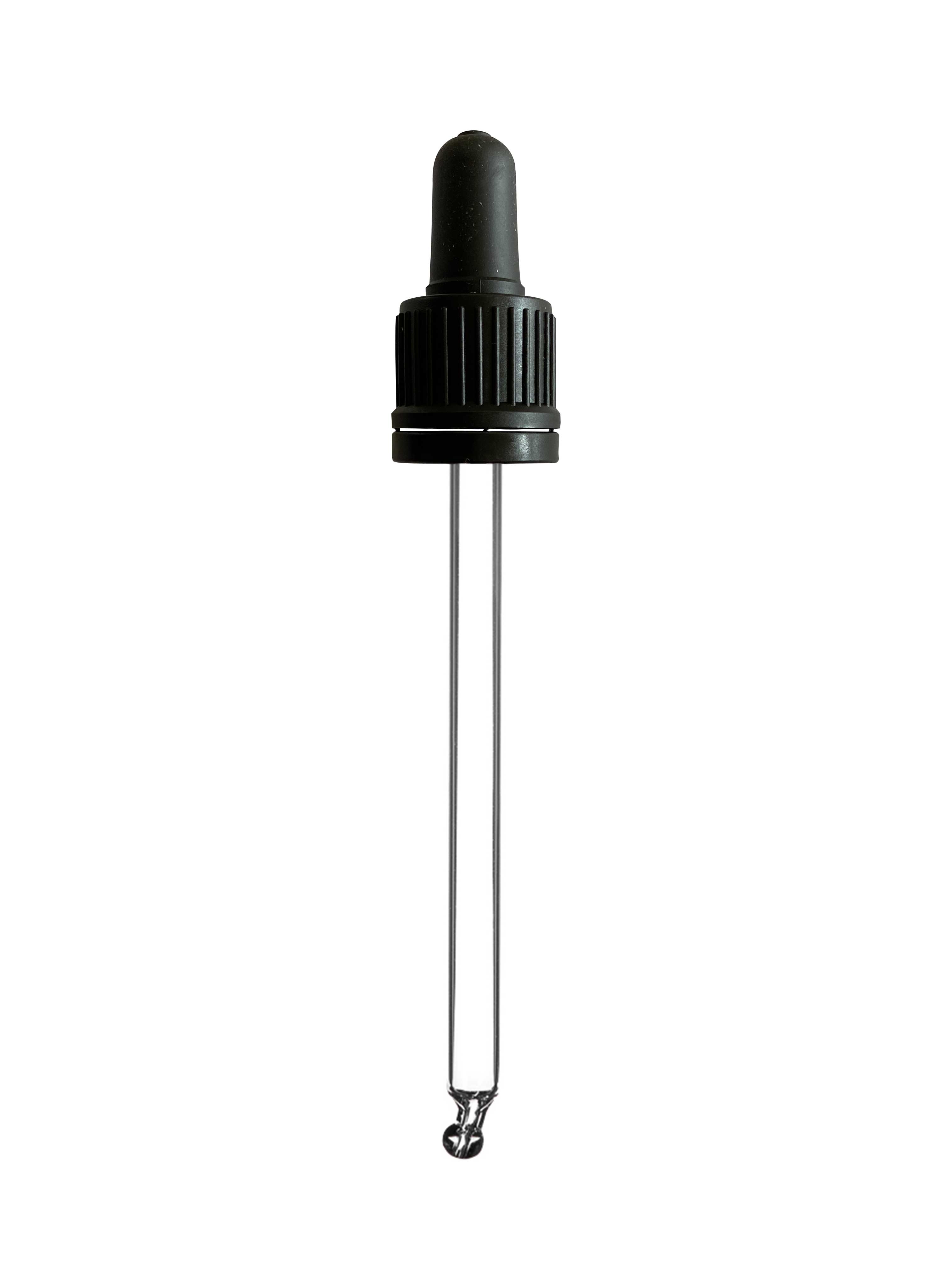 Pipette tamper evident DIN18, II, PP, black, ribbed, bulb TPE 0.7ml, bent ball tip (Ginger 100)