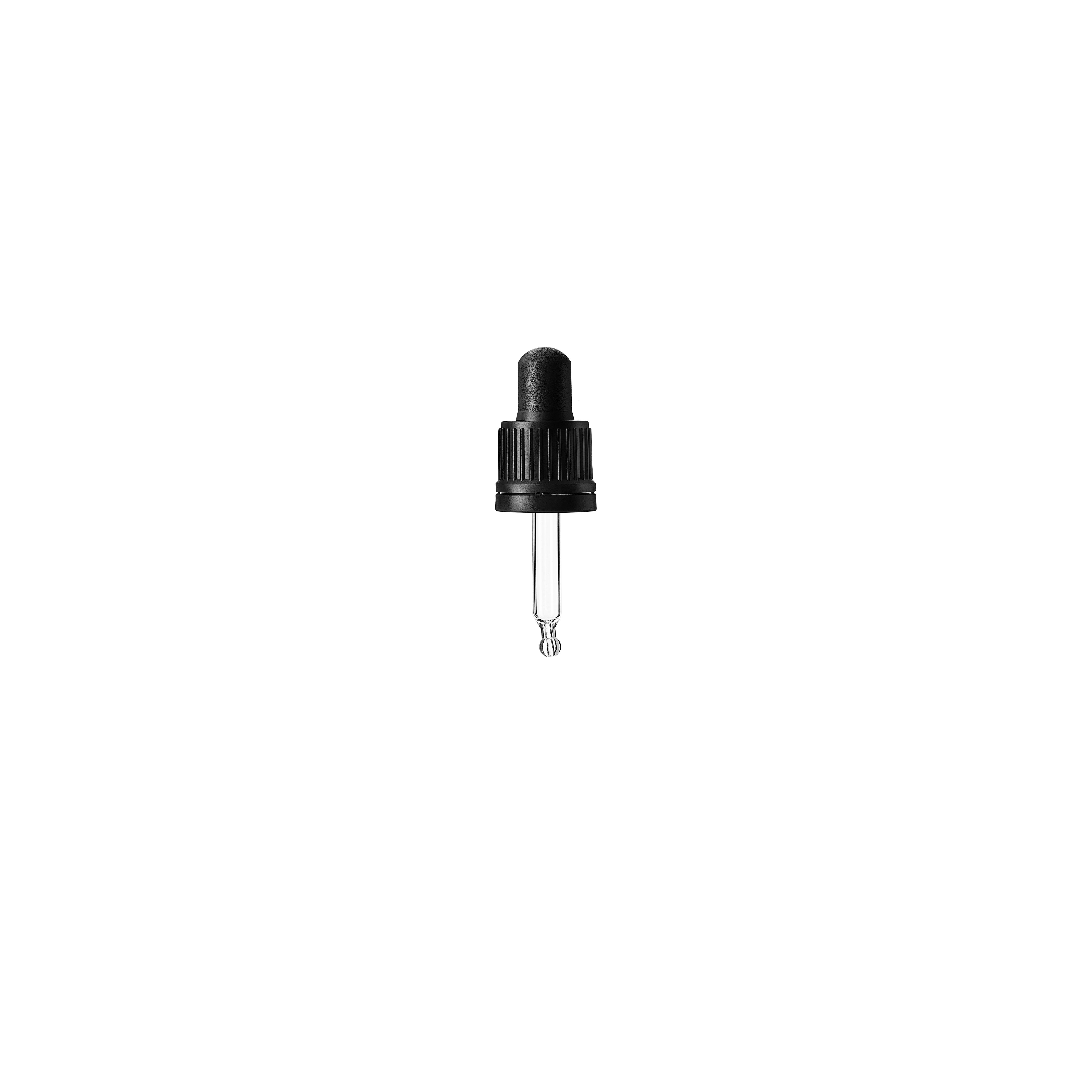 Pipette tamper evident DIN18, II, PP, black, ribbed, bulb NBR 0.7ml, bent ball tip (Ginger 5)