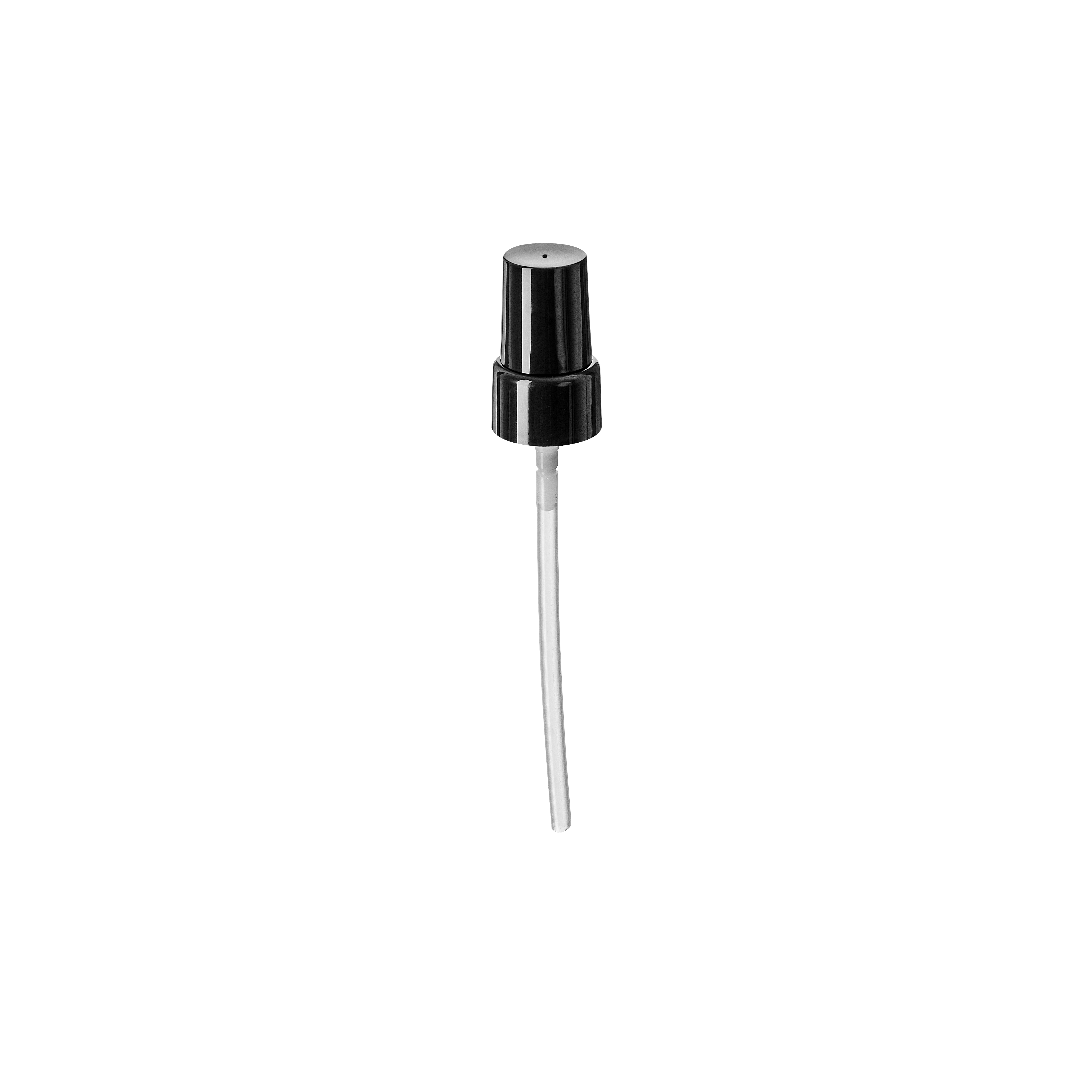 Lotion pump Sinfonia 18/415, PP, black, glossy, dose 0.10ml, black overcap (Magister 30) Lotion pump Sinfonia 18/415, PP, black, glossy, dose 0.10ml, black overcap (Magister 30)