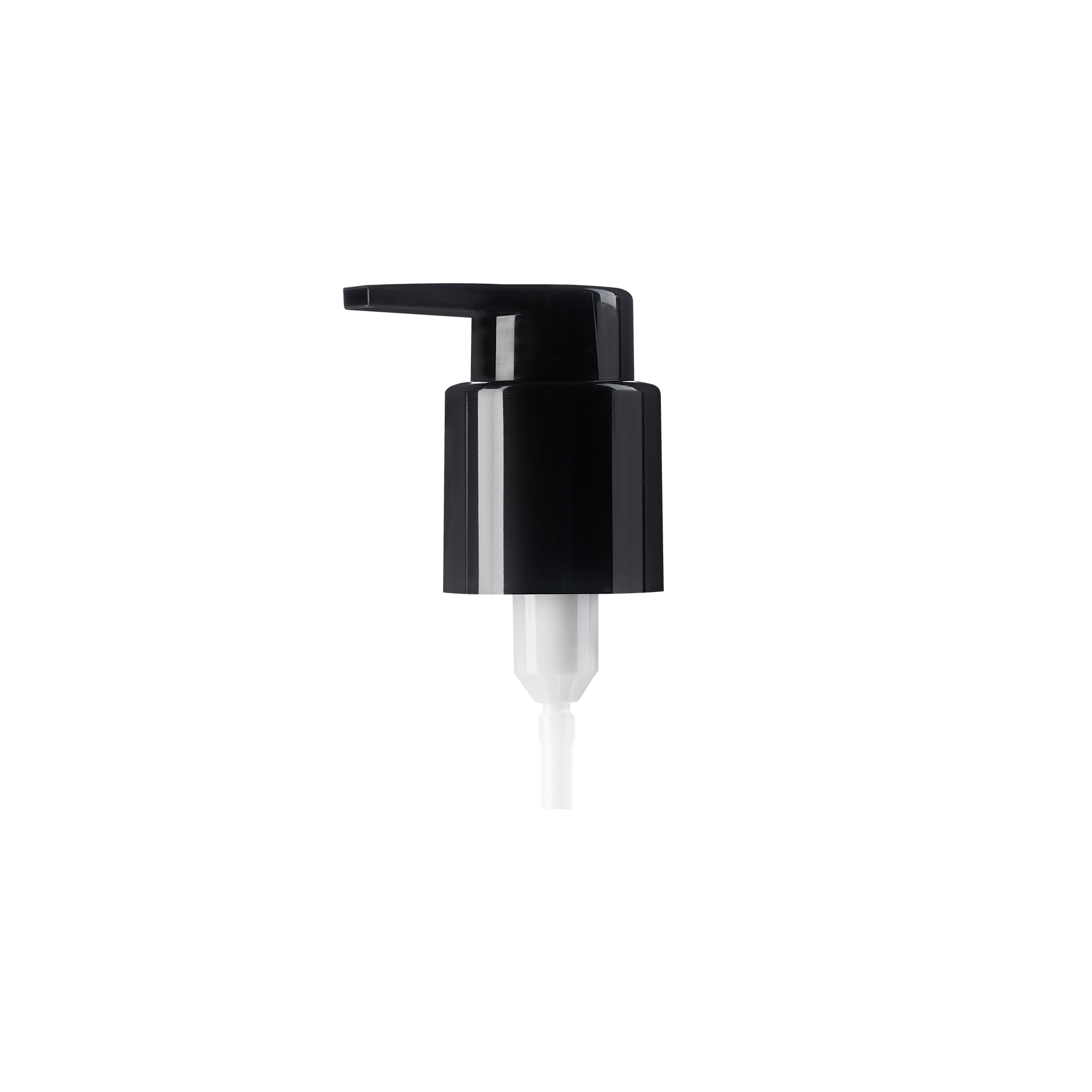 Lotion pump Extended Nozzle 24/410, PP, black, smooth, dose 0.50ml, security clip (Linden LW 250)