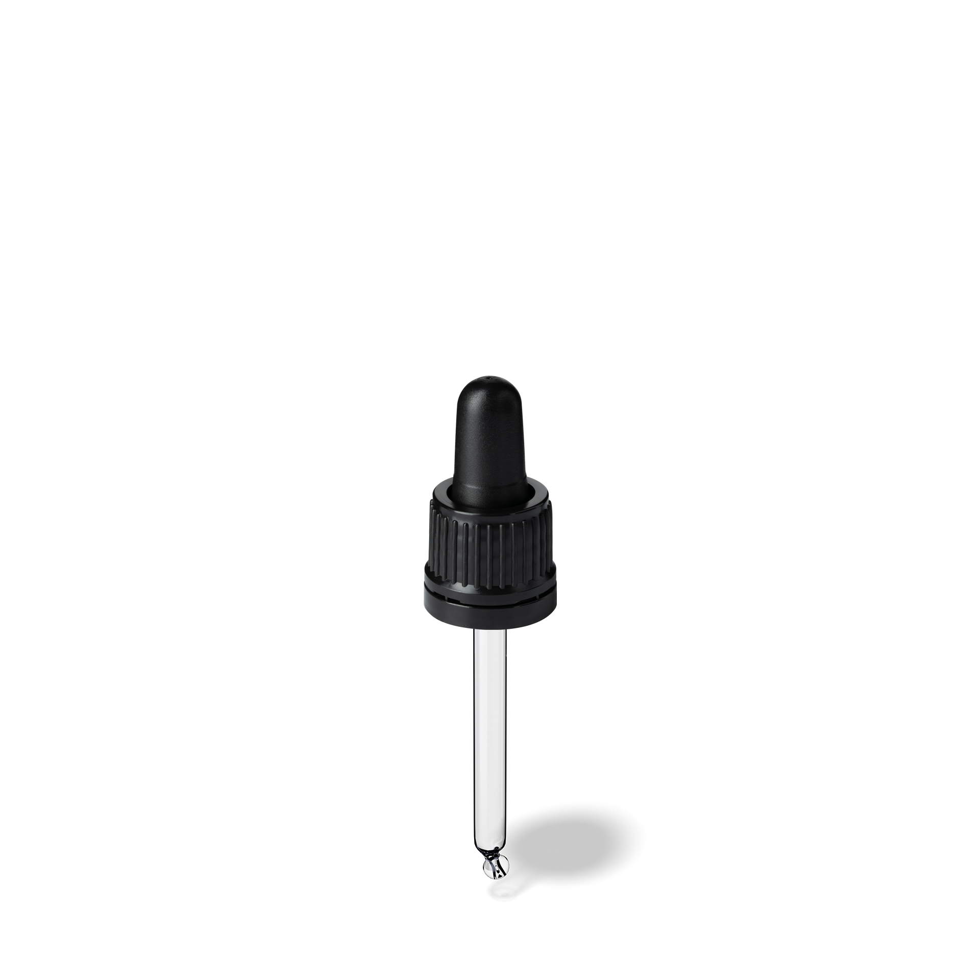 Pipette D02 black ribbed, D18, TE-b, Bulb TPEs-b 0.7, Tip bent ball 1.0, GIN15