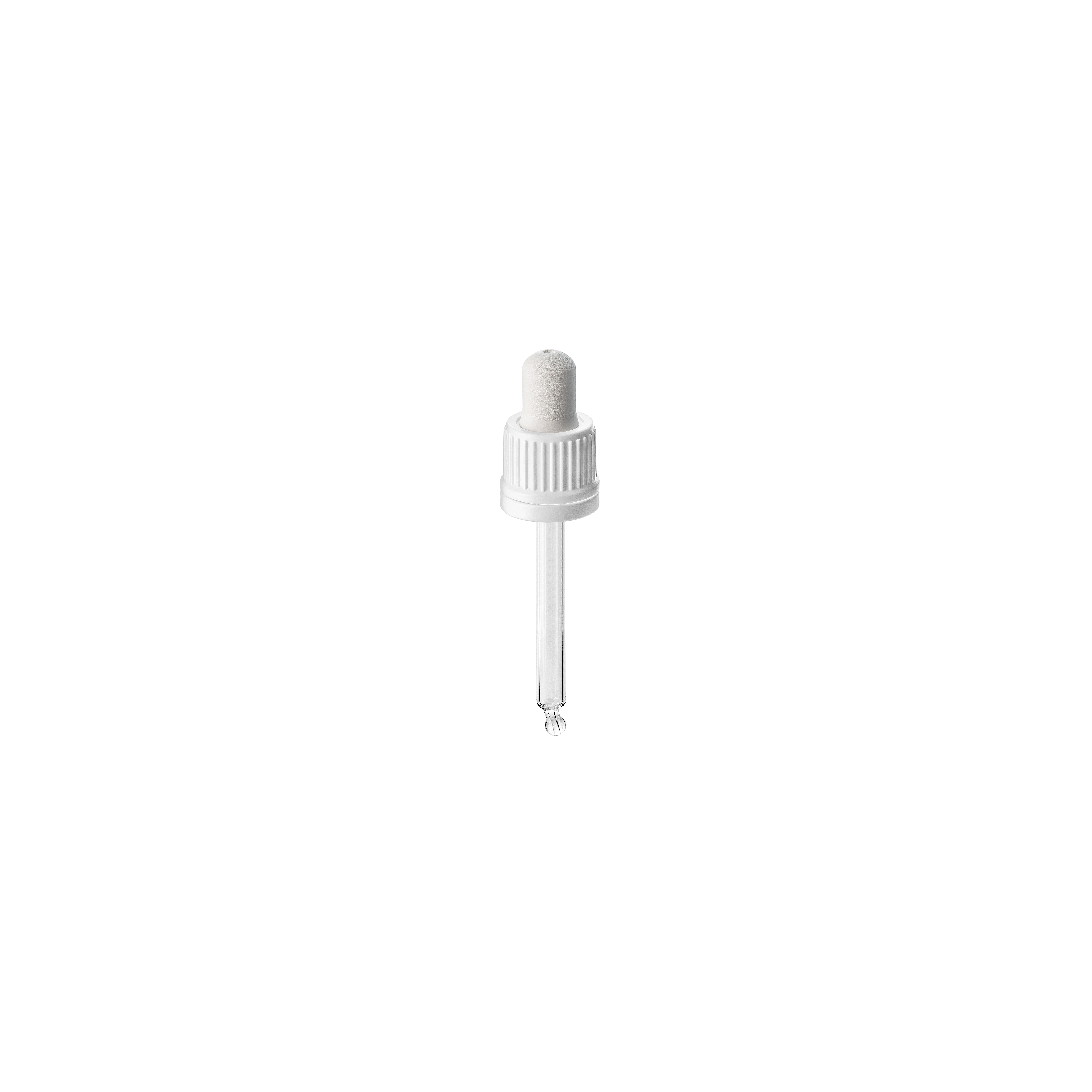 Pipette tamper evident DIN18, II, PP, white, ribbed, bulb NBR 0.7ml, bent ball tip (Ginger 30)