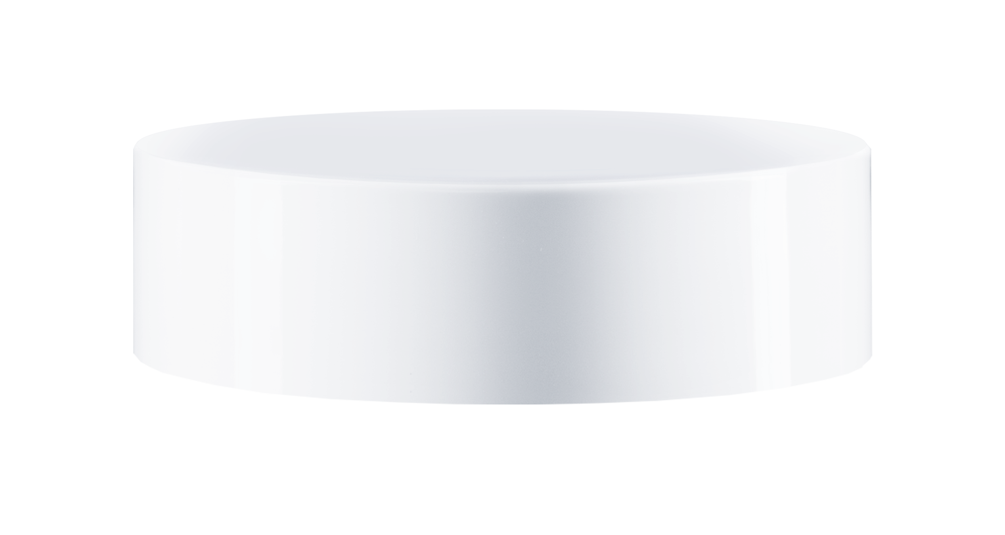 Lid Modern 58/400, PP, white glossy finish with white Phan inlay for Olive 50 ml & 100 ml