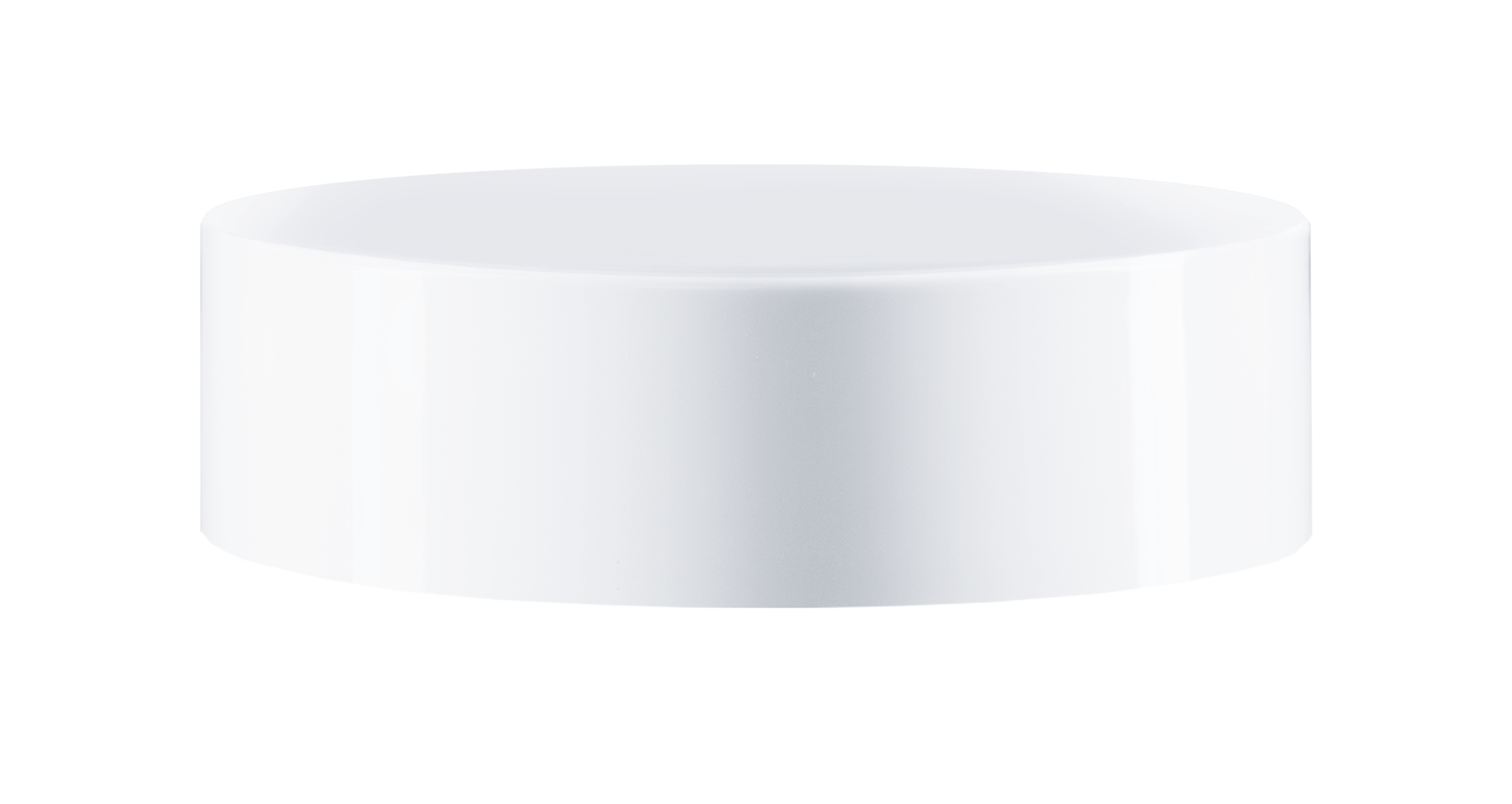 Lid Modern 58/400, PP, white glossy finish with white Phan inlay for Olive 50 ml & 100 ml