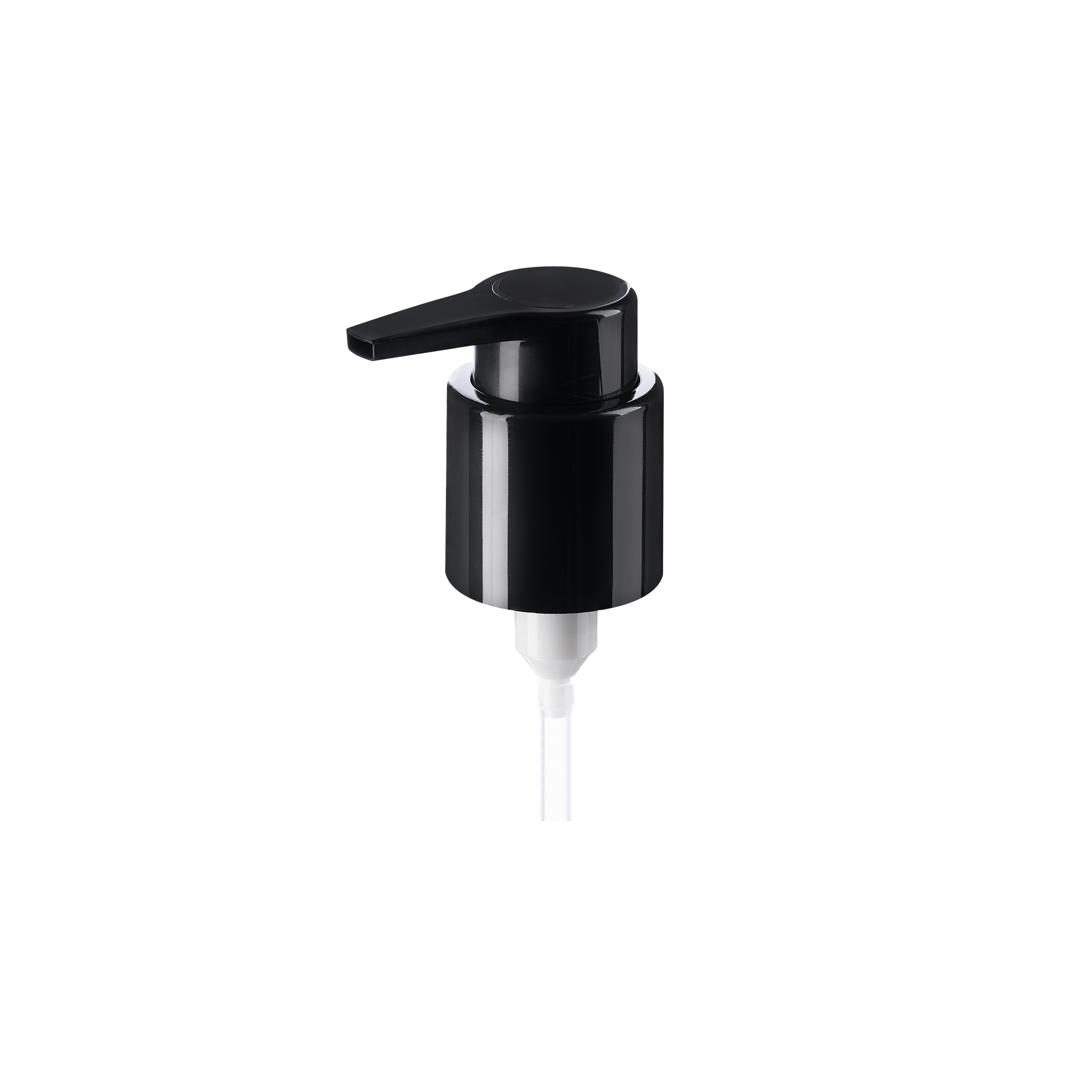 Lotion pump Extended Nozzle 24/410, PP, black, smooth, dose 0.50ml, security clip (Luna 150)