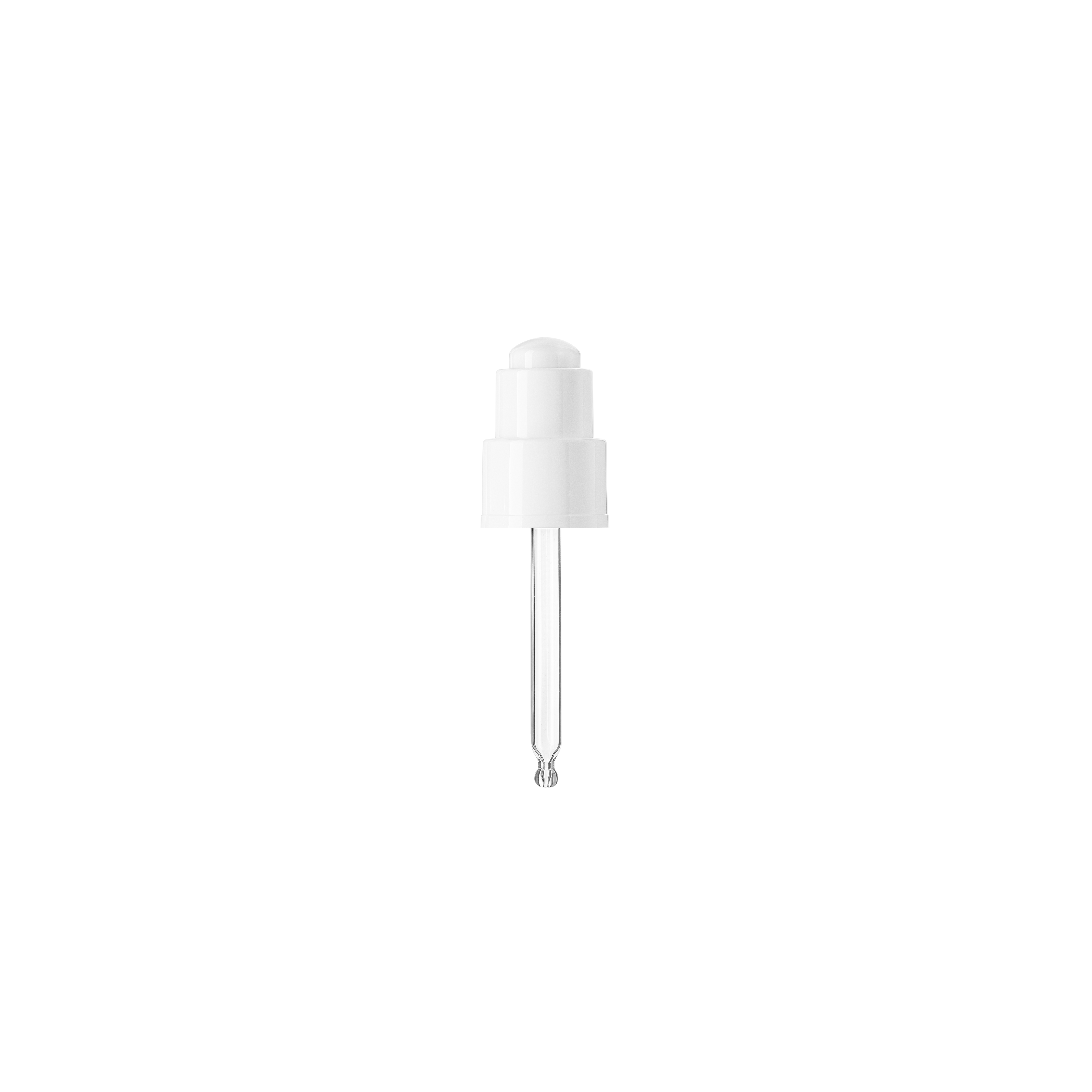 Push-button pipette 24/410, white glossy finish, bulb Nitrile 0.40ml, ball tip, straight (Laurel 50)