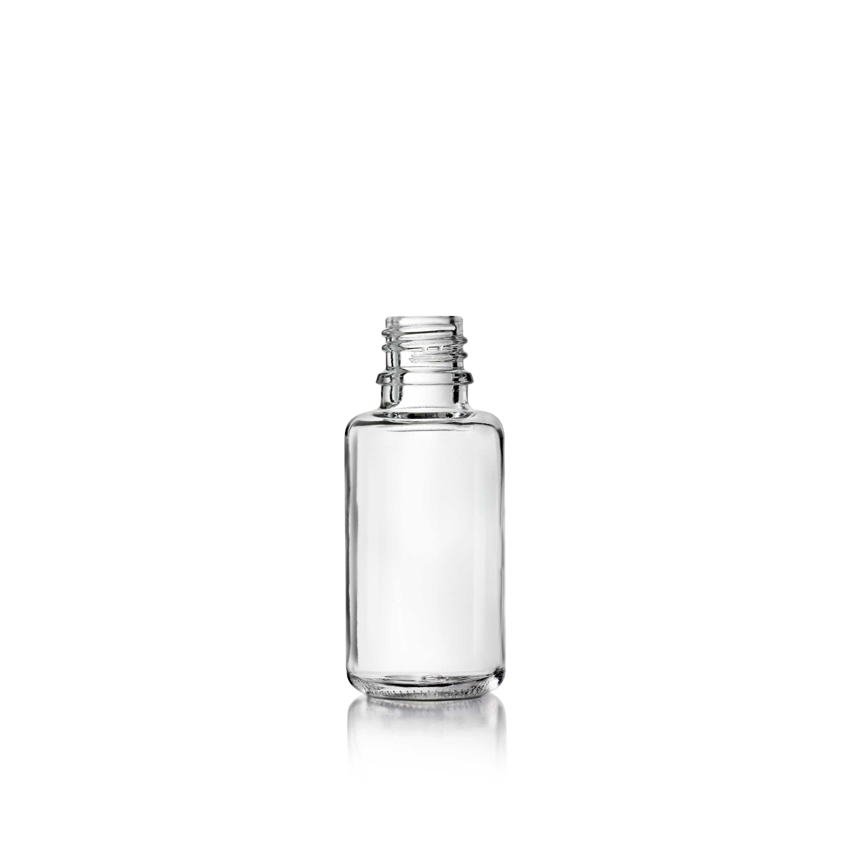 Dropper bottle Jasmine 30 ml, DIN18, with anti rotation nocks, light weight, Flint