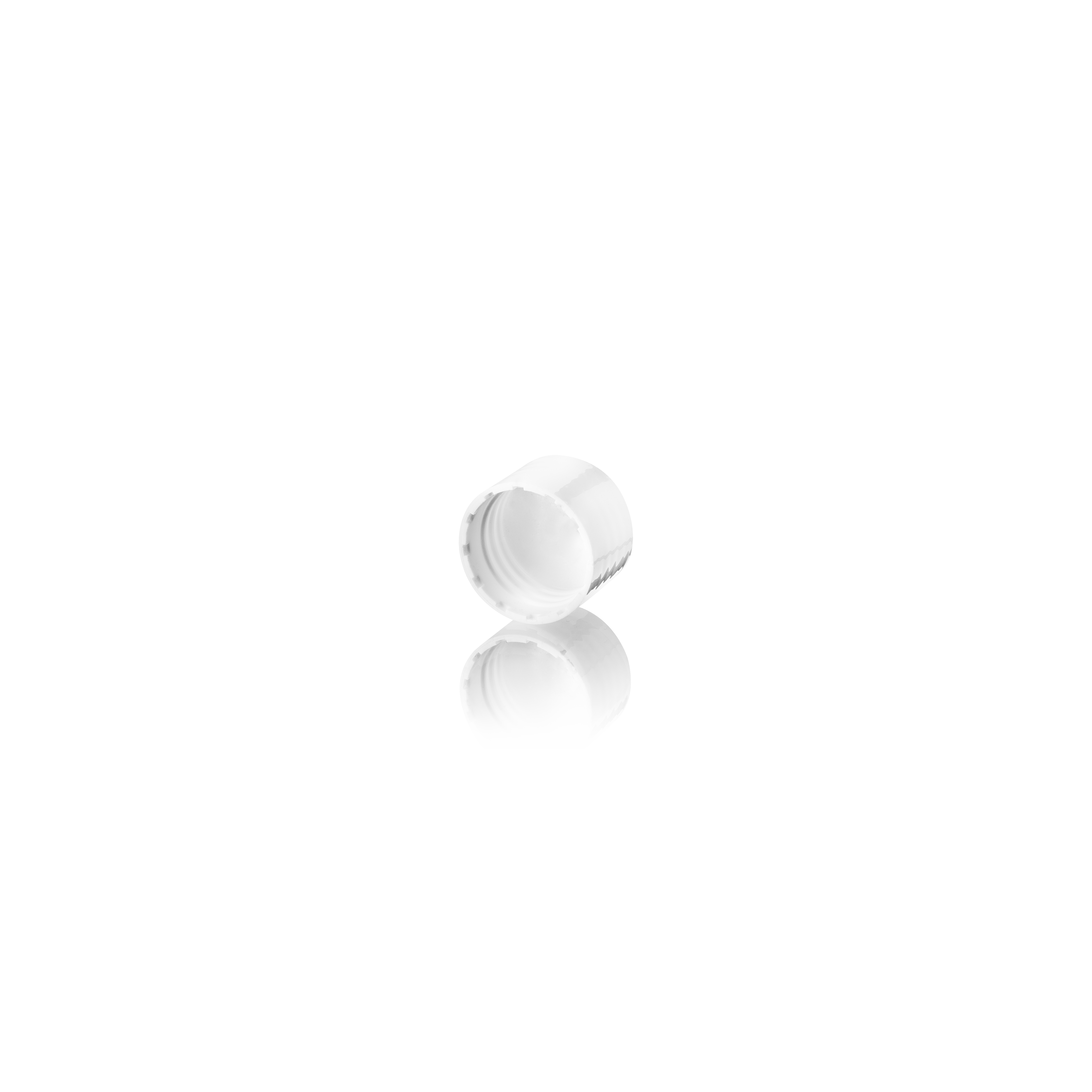Screw cap, standard, 24/410, PP, white, glossy finish with white inlay Screw cap, standard, 24/410, PP, white, glossy finish with white inlay