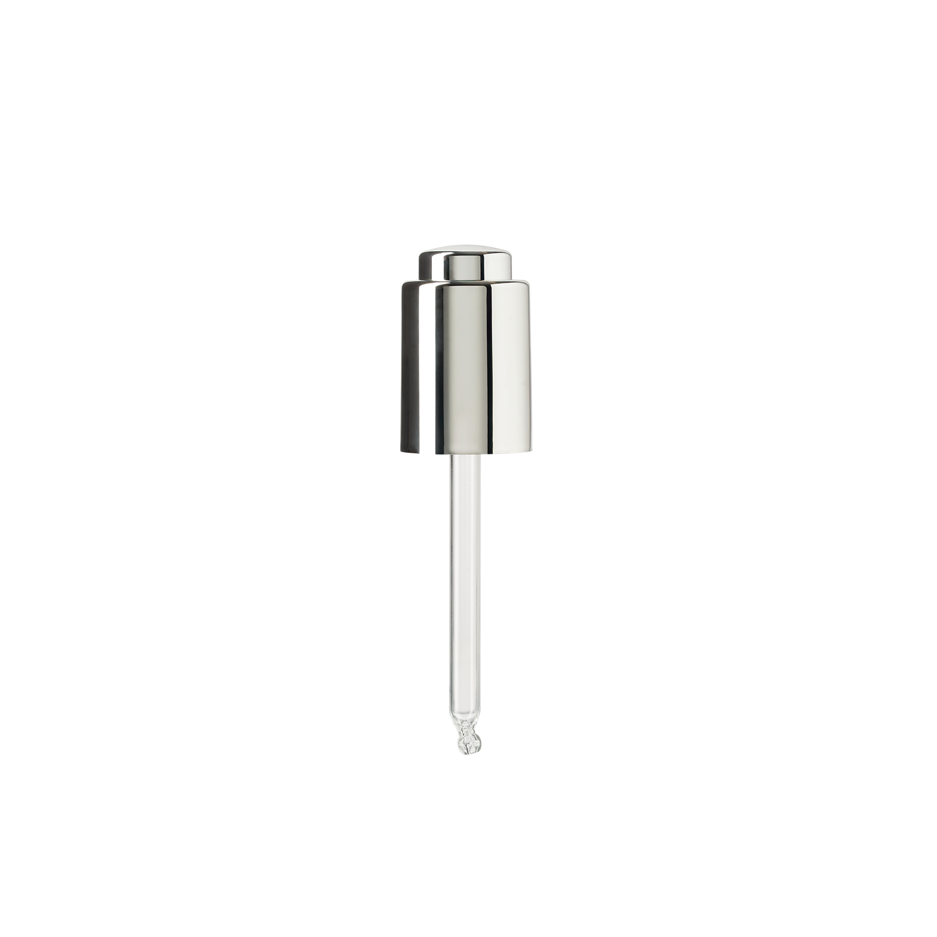 Push-button pipette 20/410, silver glossy, bulb Nitrile 0.35ml, ball tip, bent (DA Allure 30)