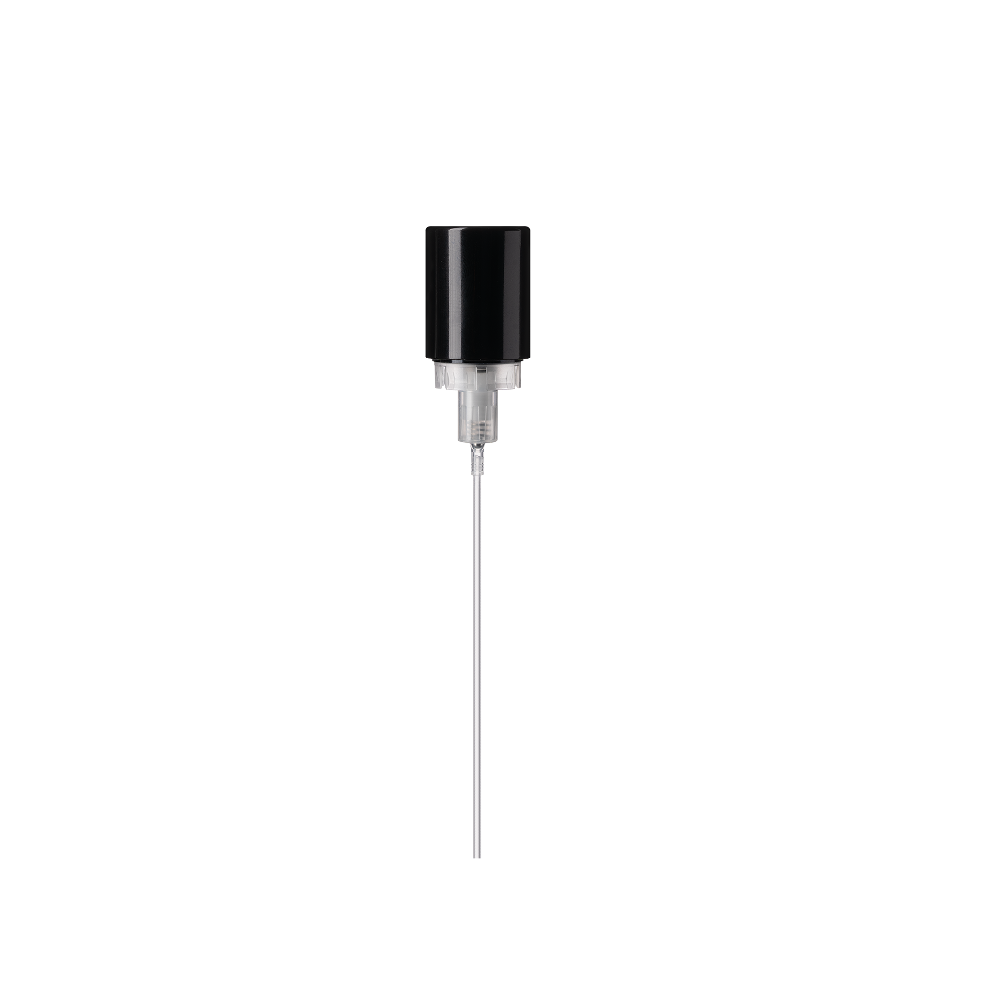 Perfume spray VP4 FEA15 easy crimp, shiny black, aluminium collar, dose 0.10ml (Azalea 100)