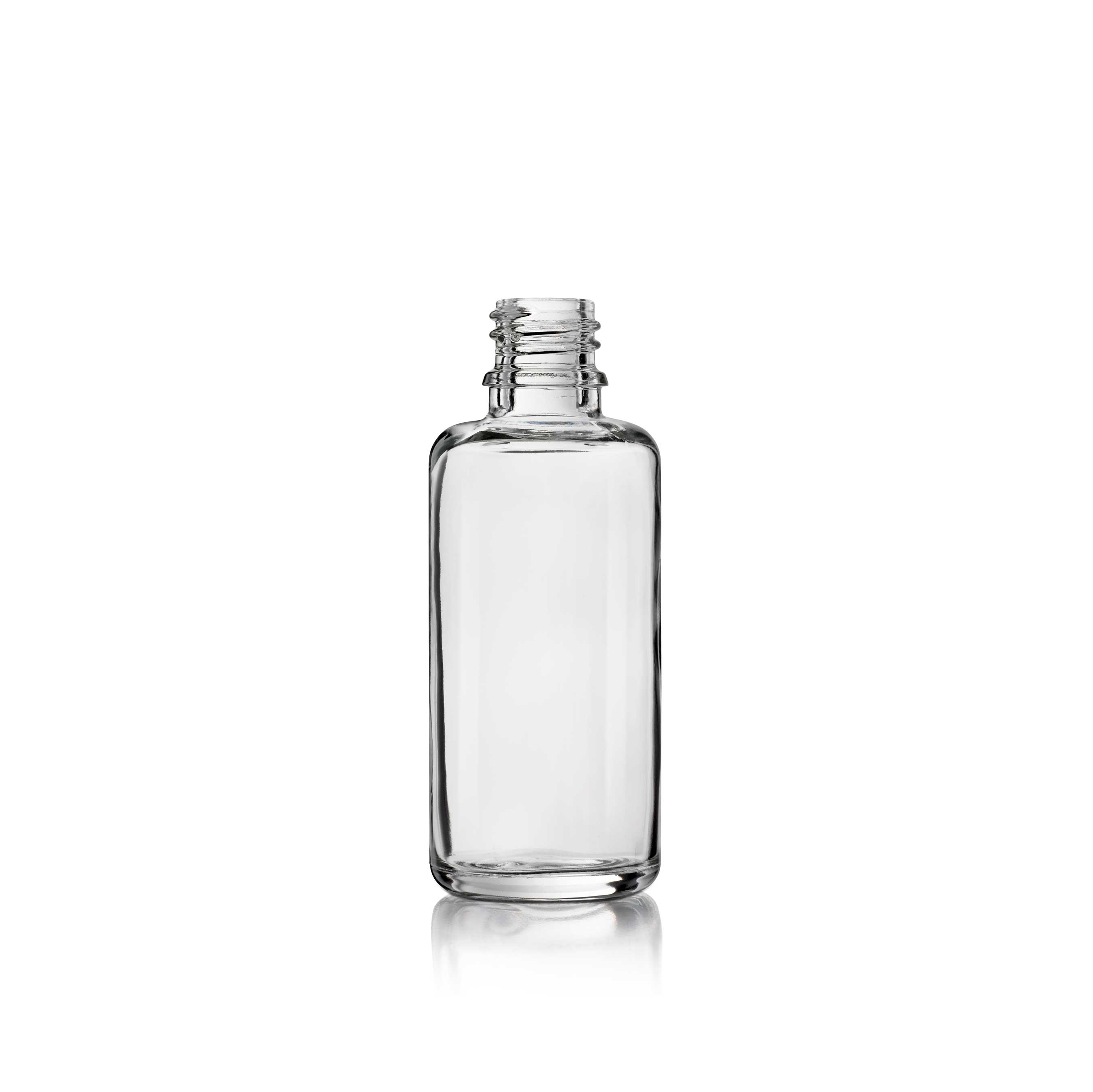 Dropper bottle Jasmine 50 ml, DIN18, with anti rotation nocks, light weight, Flint