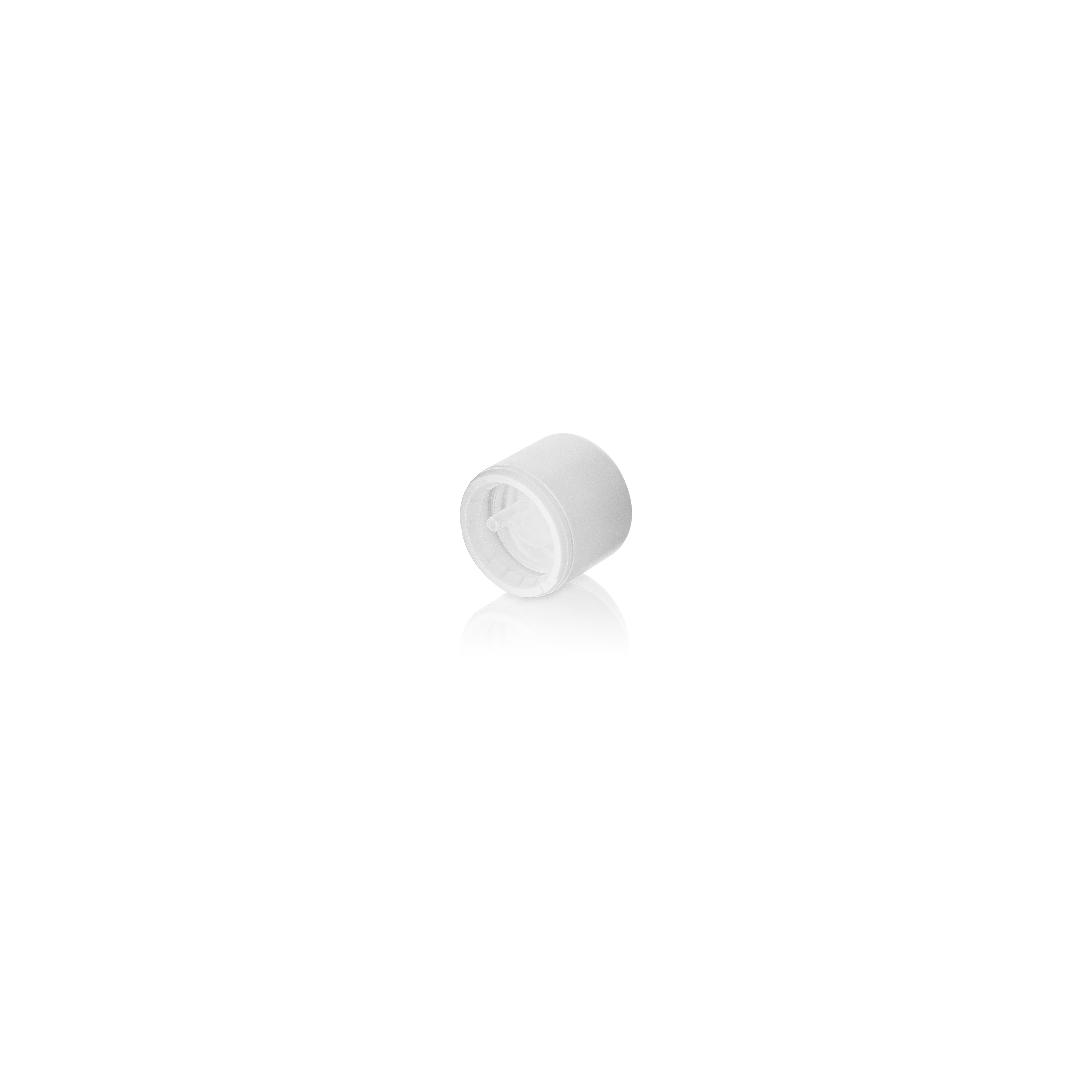 Screw cap tamper evident DIN18, IIID, PP, white, natural vertical dropper 1.6mm Screw cap tamper evident DIN18, IIID, PP, white, natural vertical dropper 1.6mm