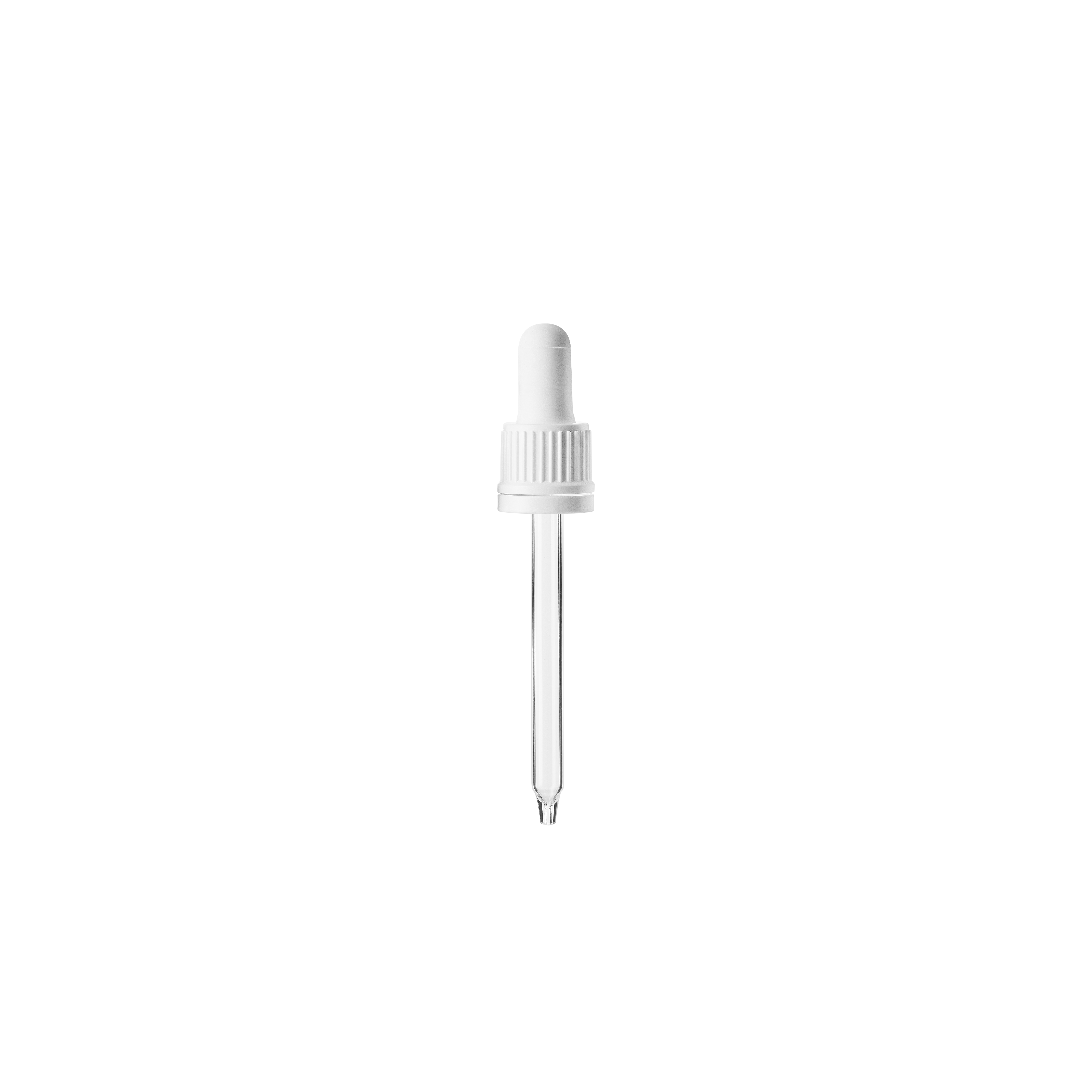 Pipette series II, DIN18, tamper-evident, PP, white, ribbed, white bulb TPE 1.0 ml, conical tip with 1.0 opening for Ginger 60 ml