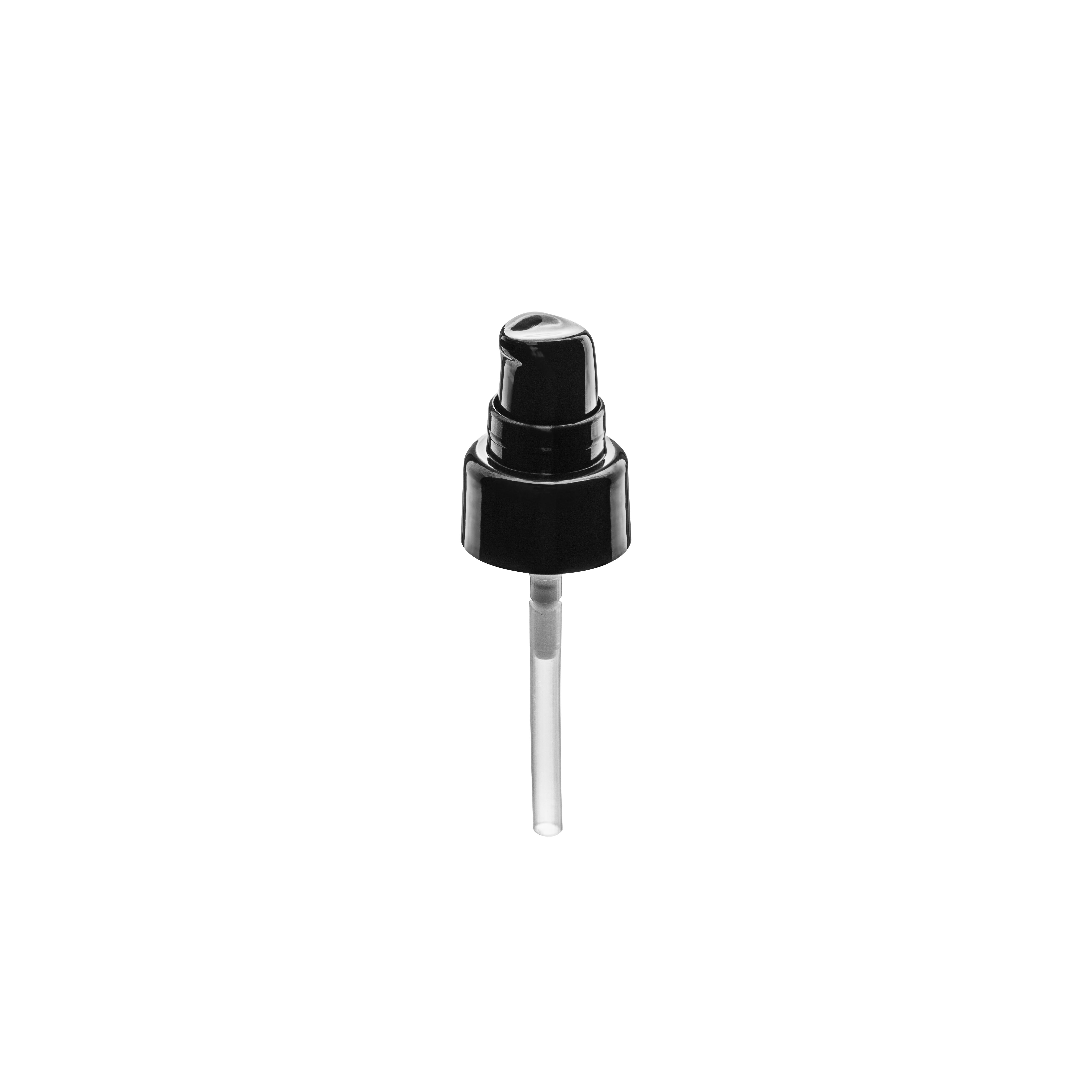 Lotion pump Sinfonia 22/410, PP, black, glossy finish, dose 0.10ml, black overcap (Luna 30)