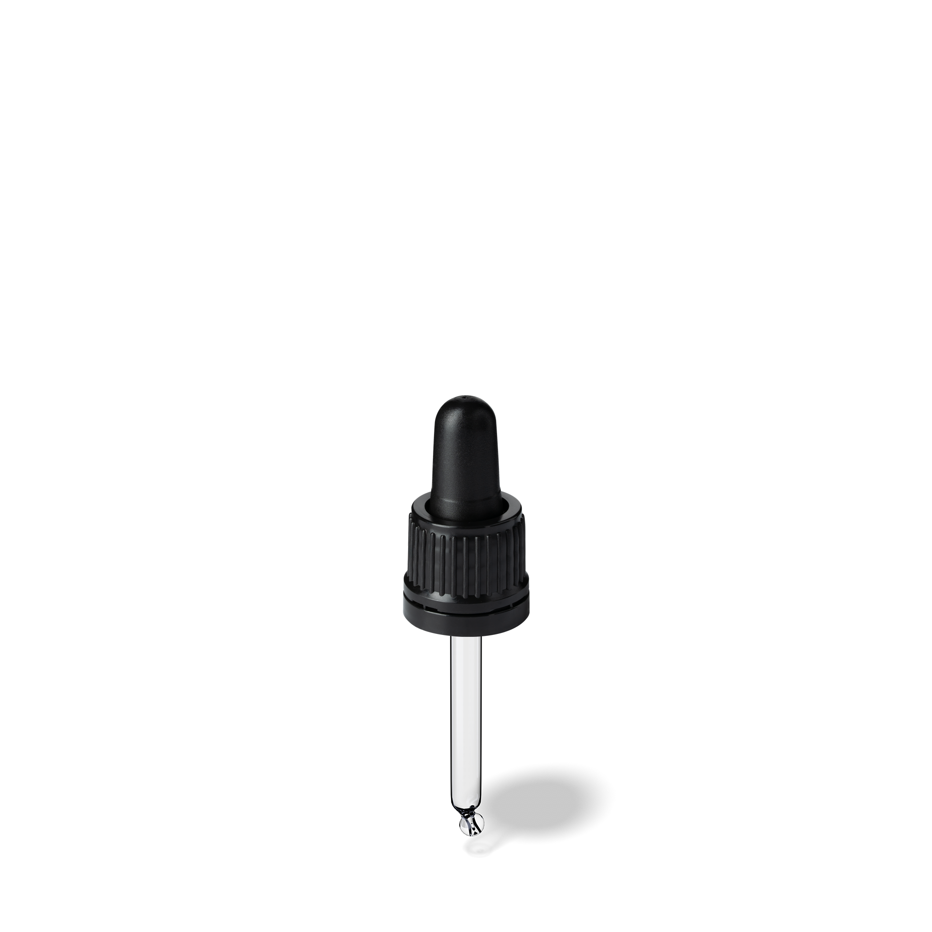 Pipette D02 black ribbed, D18, TE-b, Bulb TPEs-b 0.7, Tip bent ball 1.0, ORI10-63/GIN10
