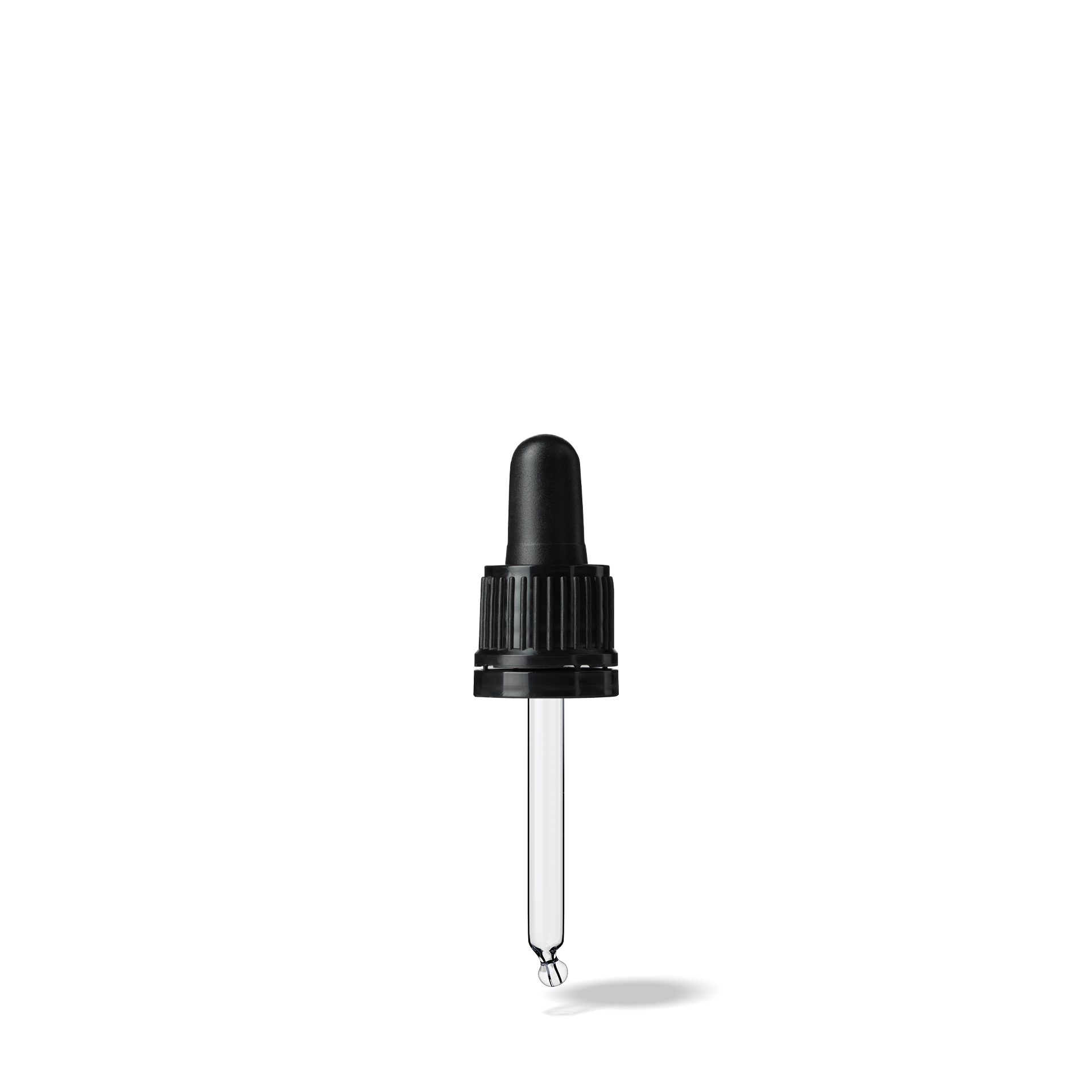 Pipette D02 black ribbed, D18, TE-b, Bulb TPEs-b 0.7, Tip bent ball 1.0, GIN15