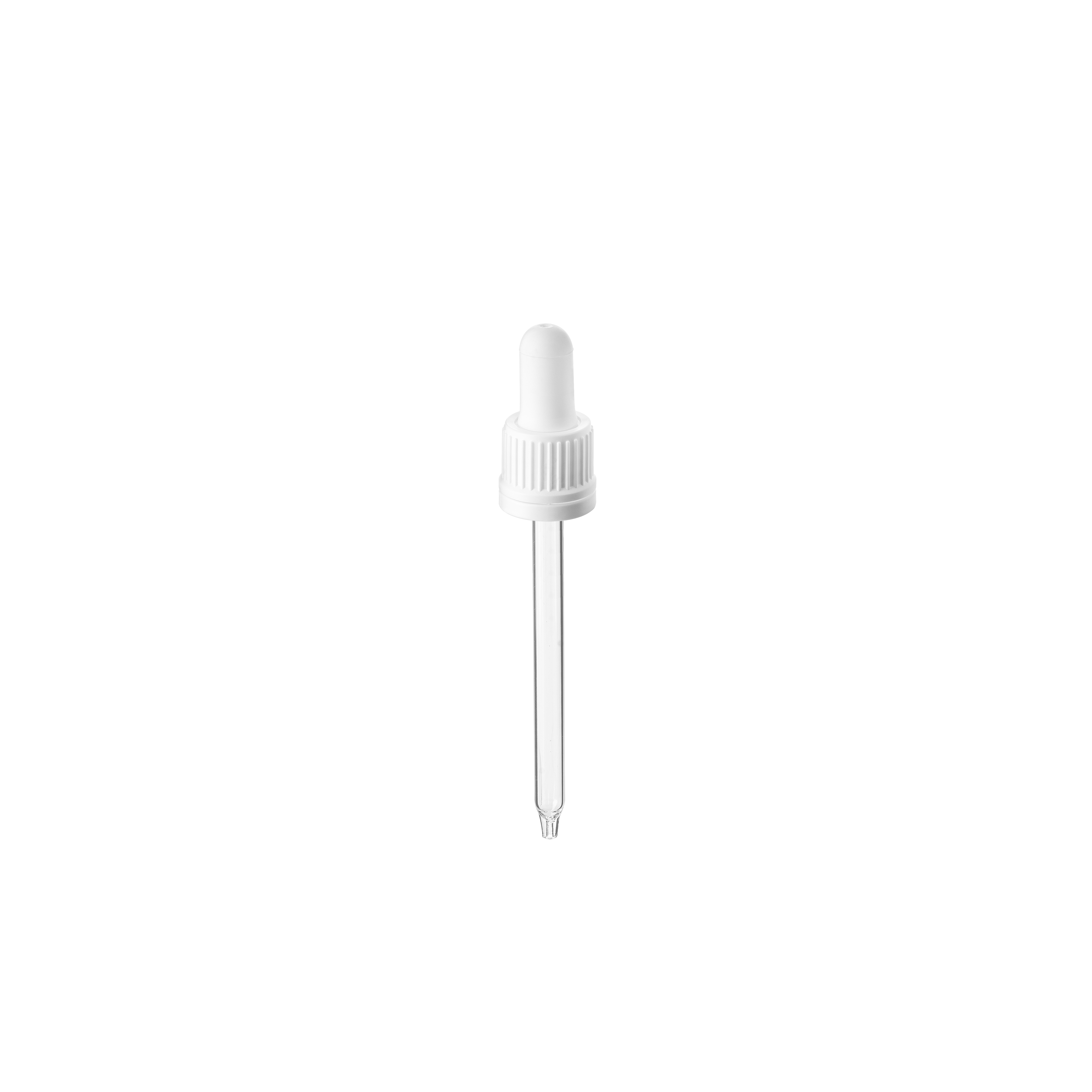 Pipette series II, DIN18, tamper-evident, PP, white, ribbed, white bulb TPE 1.0 ml, conical tip with 1.0 opening for Ginger 100 ml