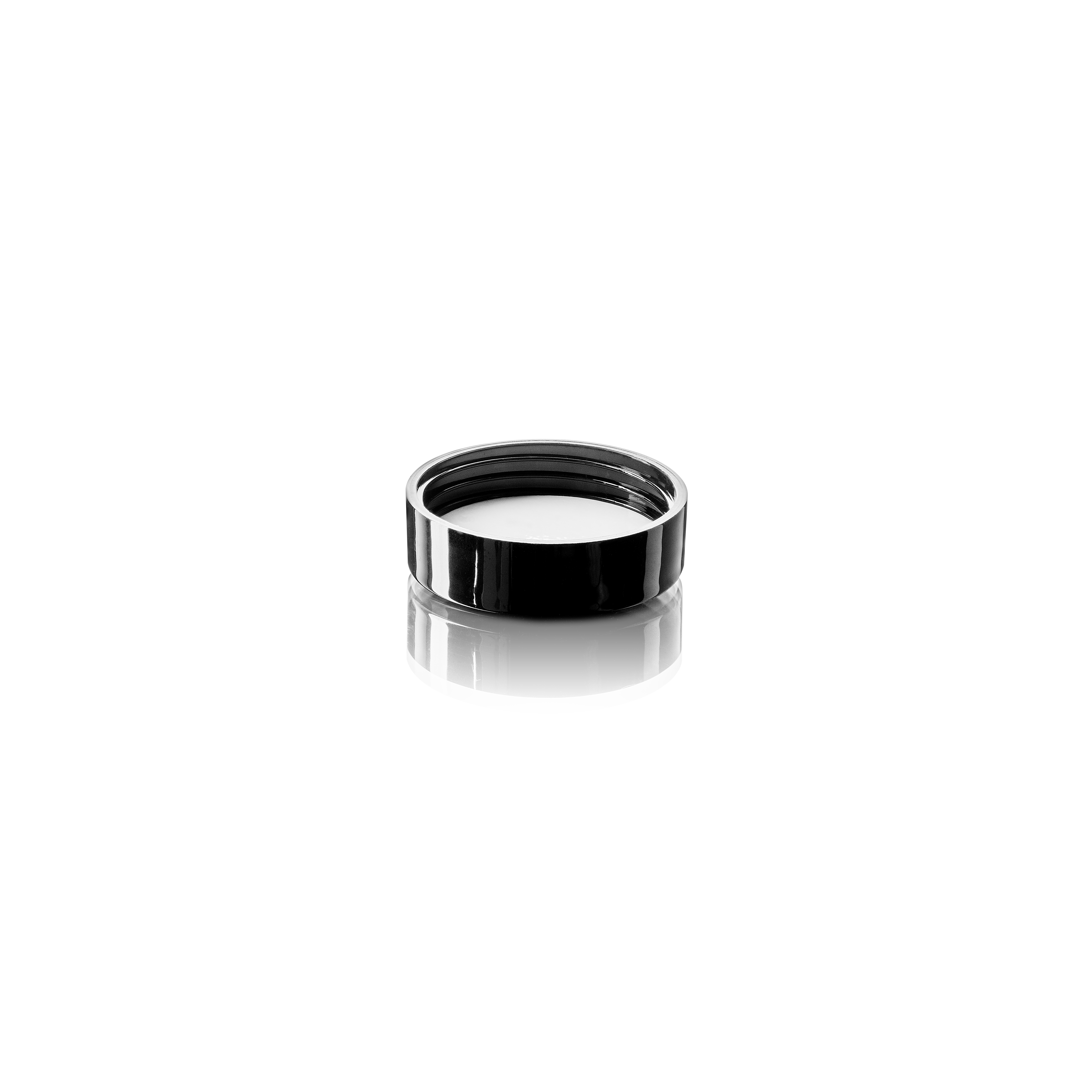 Lid Modern 39 special, PP, black, glossy finish with white Phan inlay for Bryn 15 ml