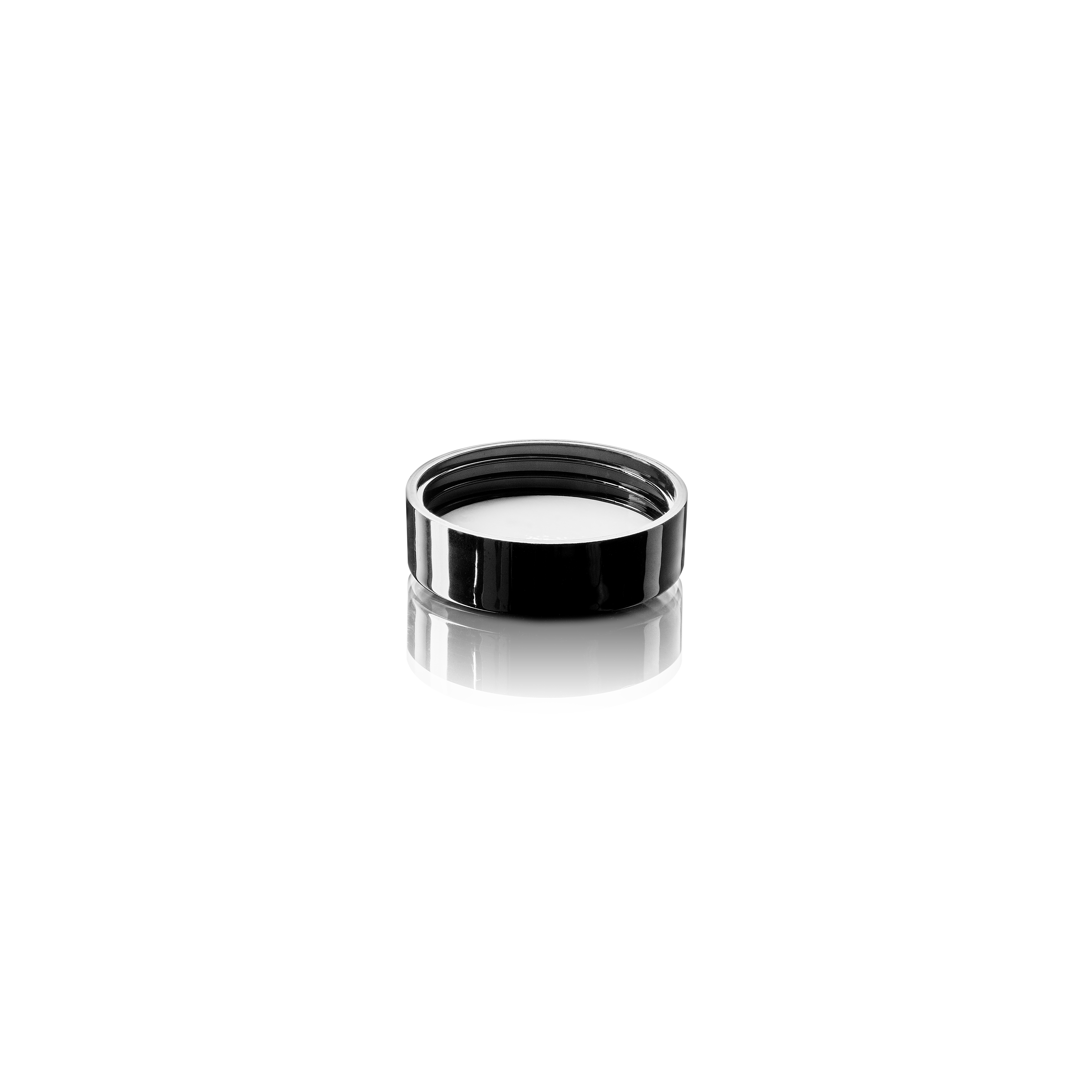 Lid Modern 39 special, PP, black, glossy finish with white Phan inlay for Bryn 15 ml