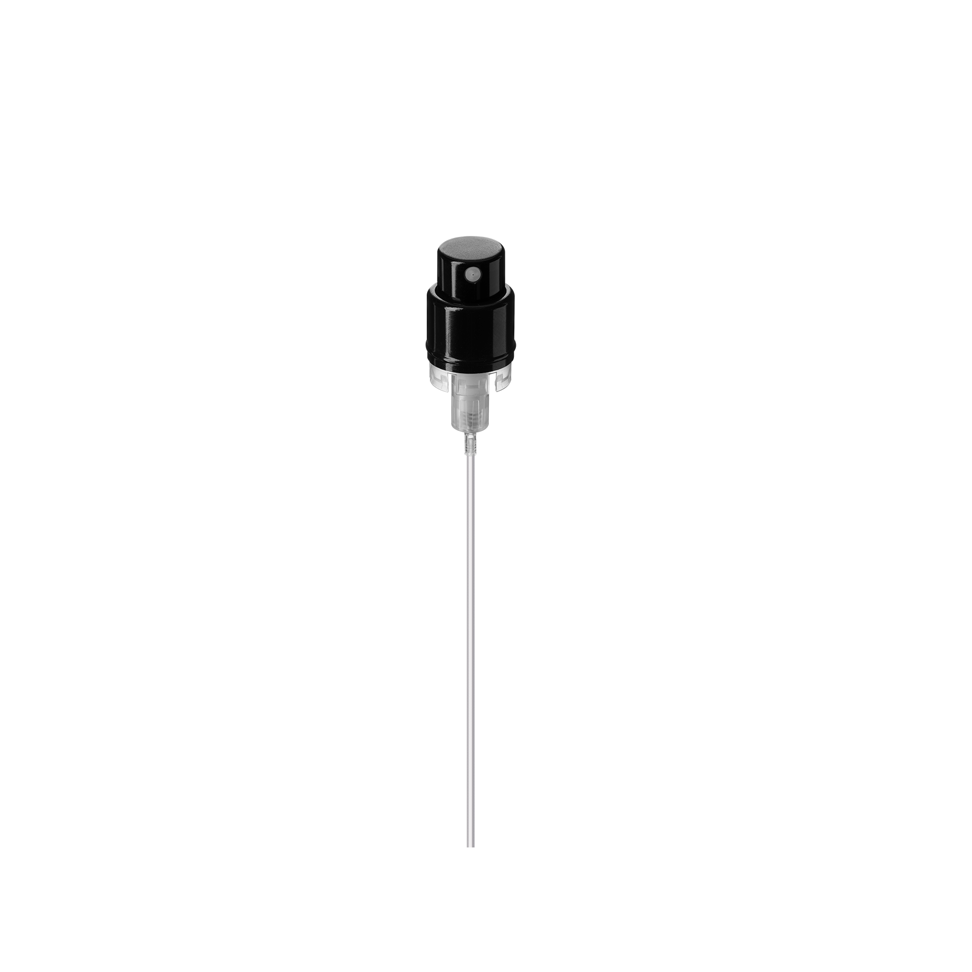 Perfume spray VP4 FEA15 easy crimp, shiny black, aluminium collar, dose 0.10ml (Azalea 100)