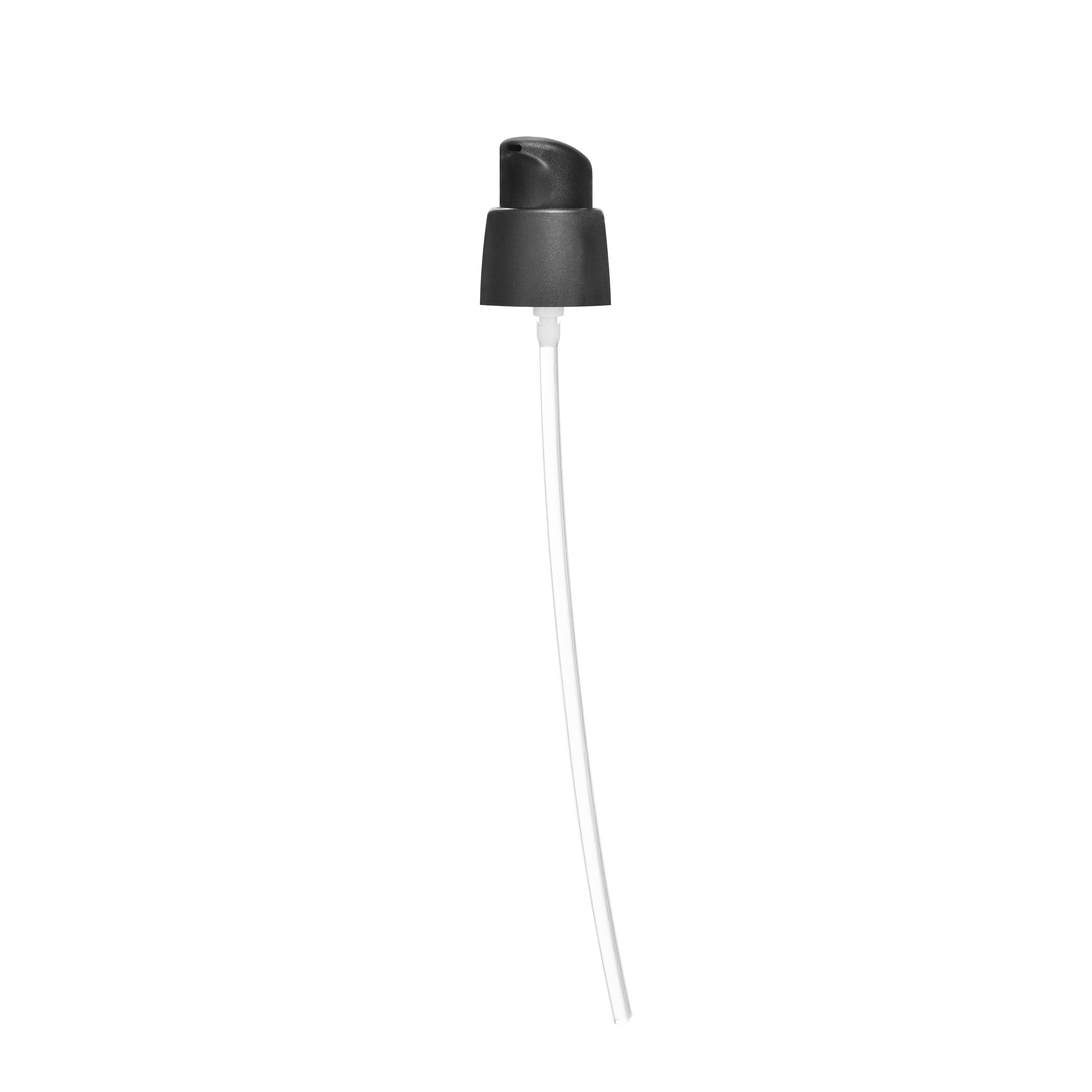Lotion pump Evolution 18/400, PP, black, matte finish, dose 0.15ml, black security clip (Myrtle 15)