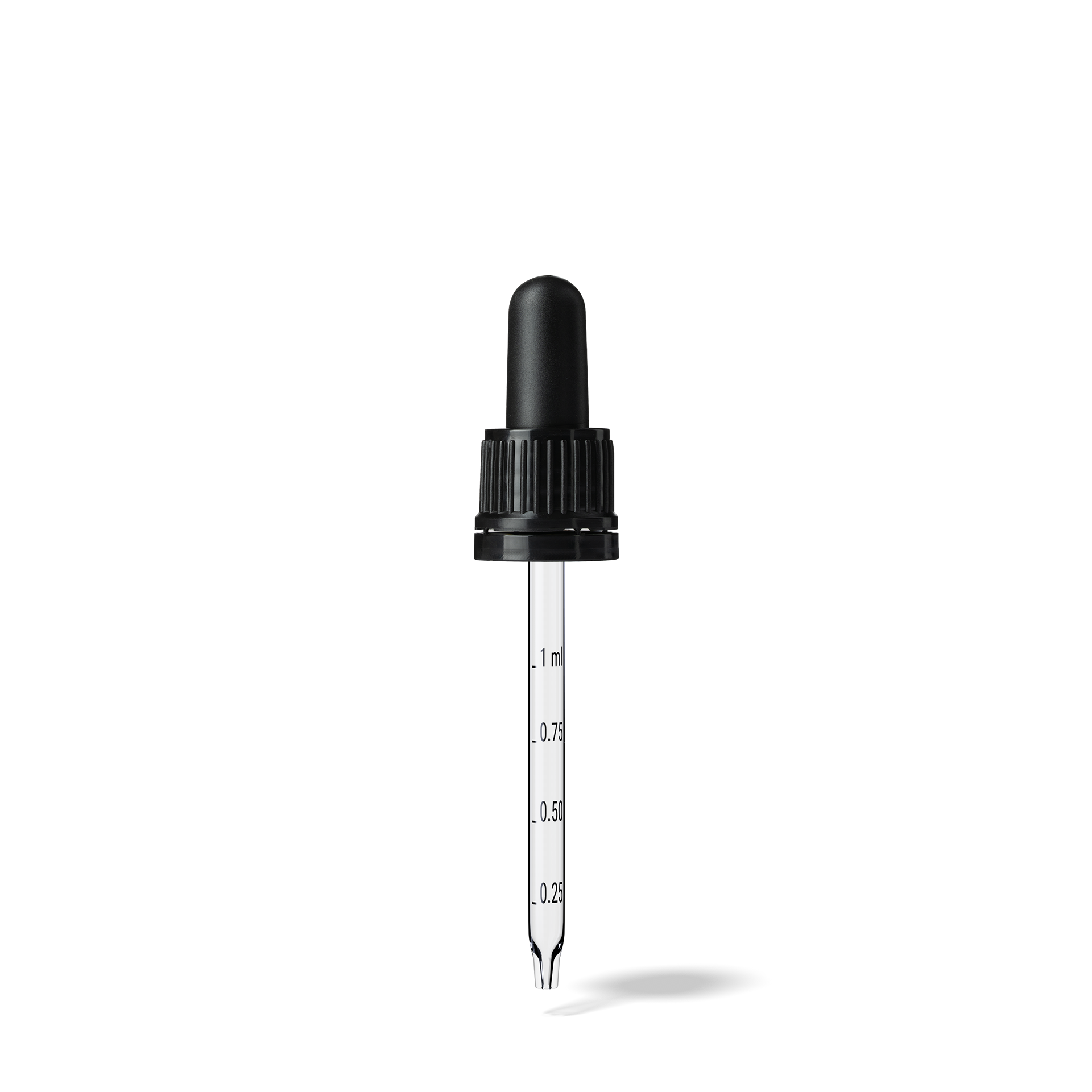 Pipette D02 black ribbed, D18, TE-b, Bulb TPEs-b 1.0, Tip conical 1.0, Grad-b-A02, GIN50 Pipette D02 black ribbed, D18, TE-b, Bulb TPEs-b 1.0, Tip conical 1.0, Grad-b-A02, GIN50