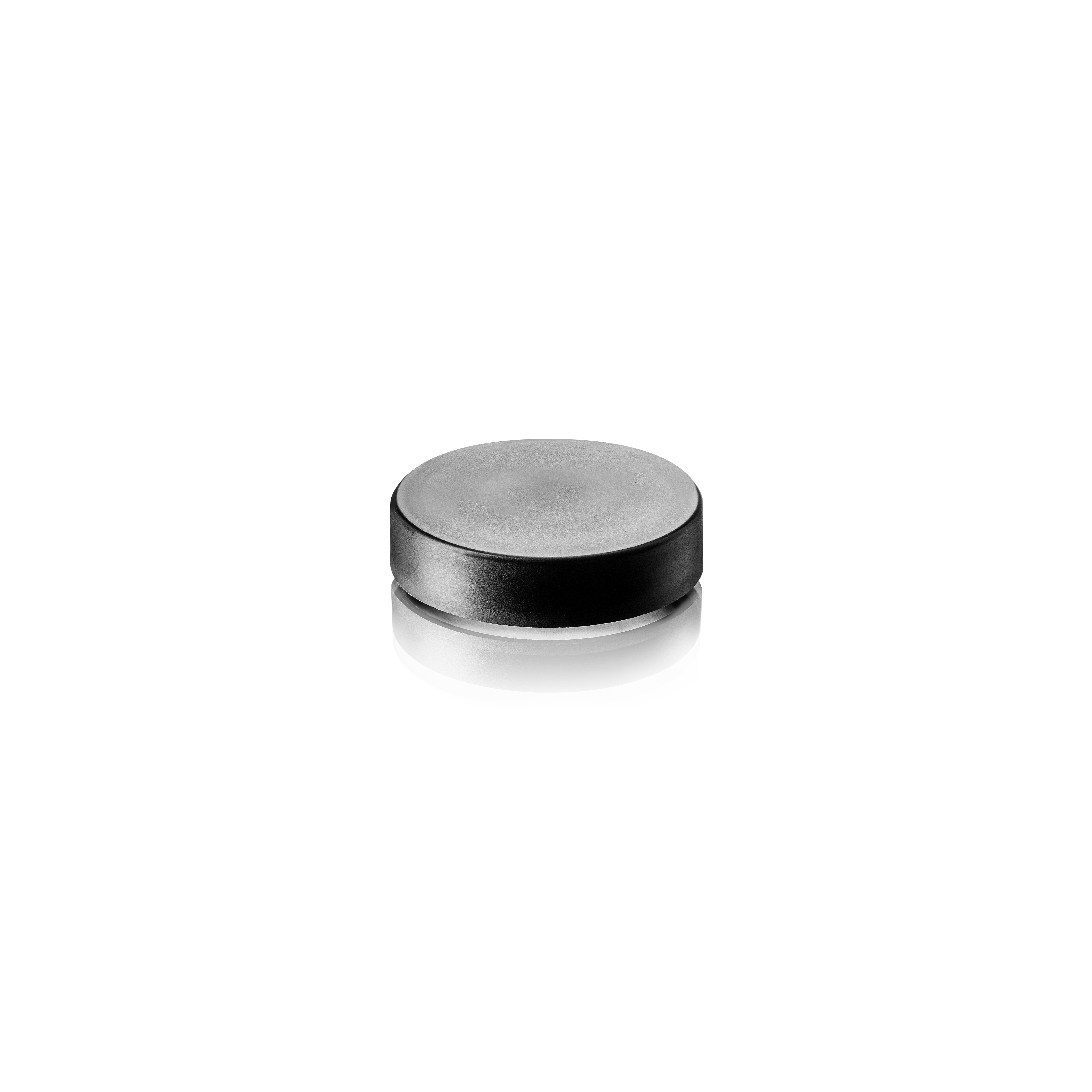 Lid 48/400, PCR, black, glossy finish, white pressure seal