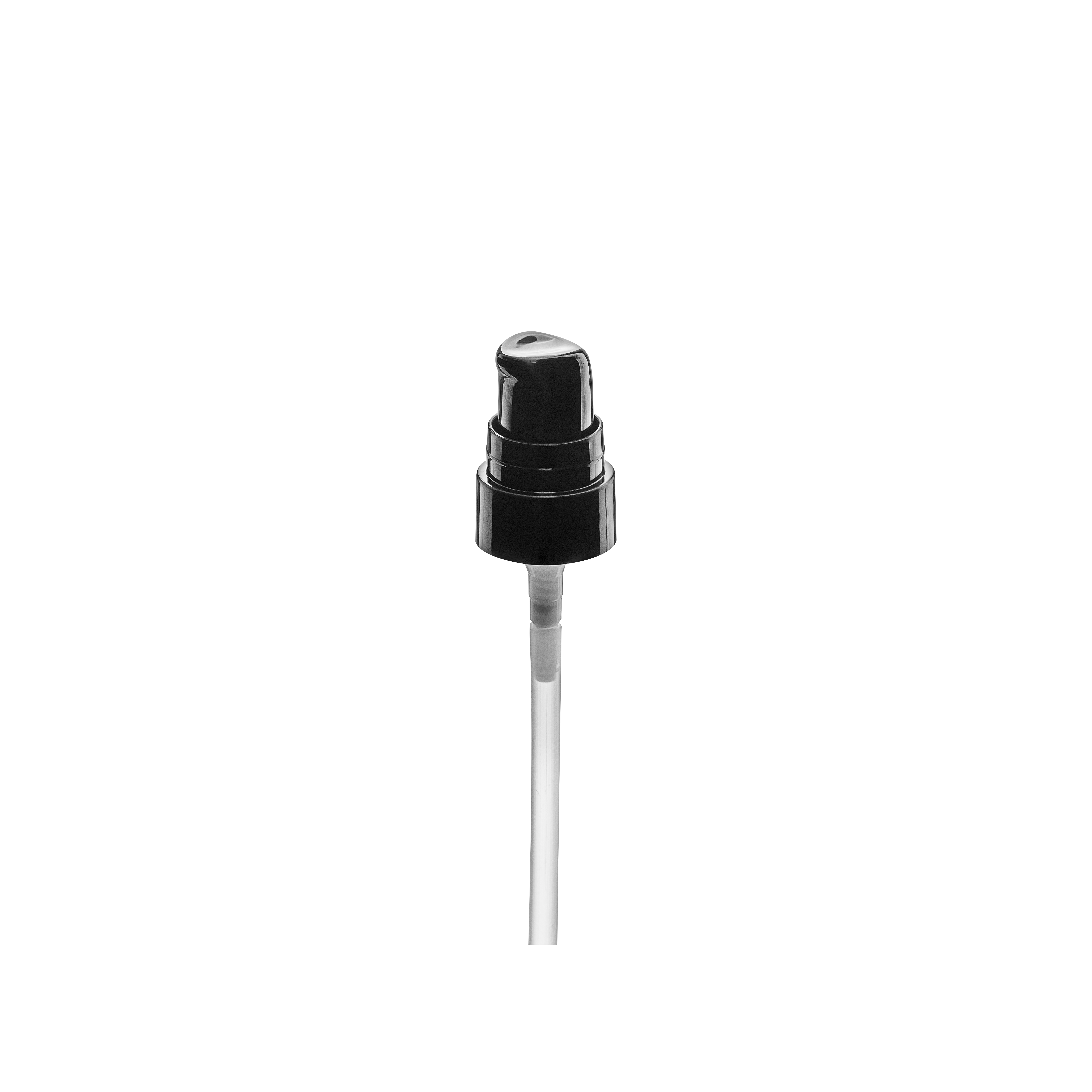 Lotion pump Sinfonia 18/400, PP, black, glossy finish, dose 0.10ml, black overcap (Willow 15)