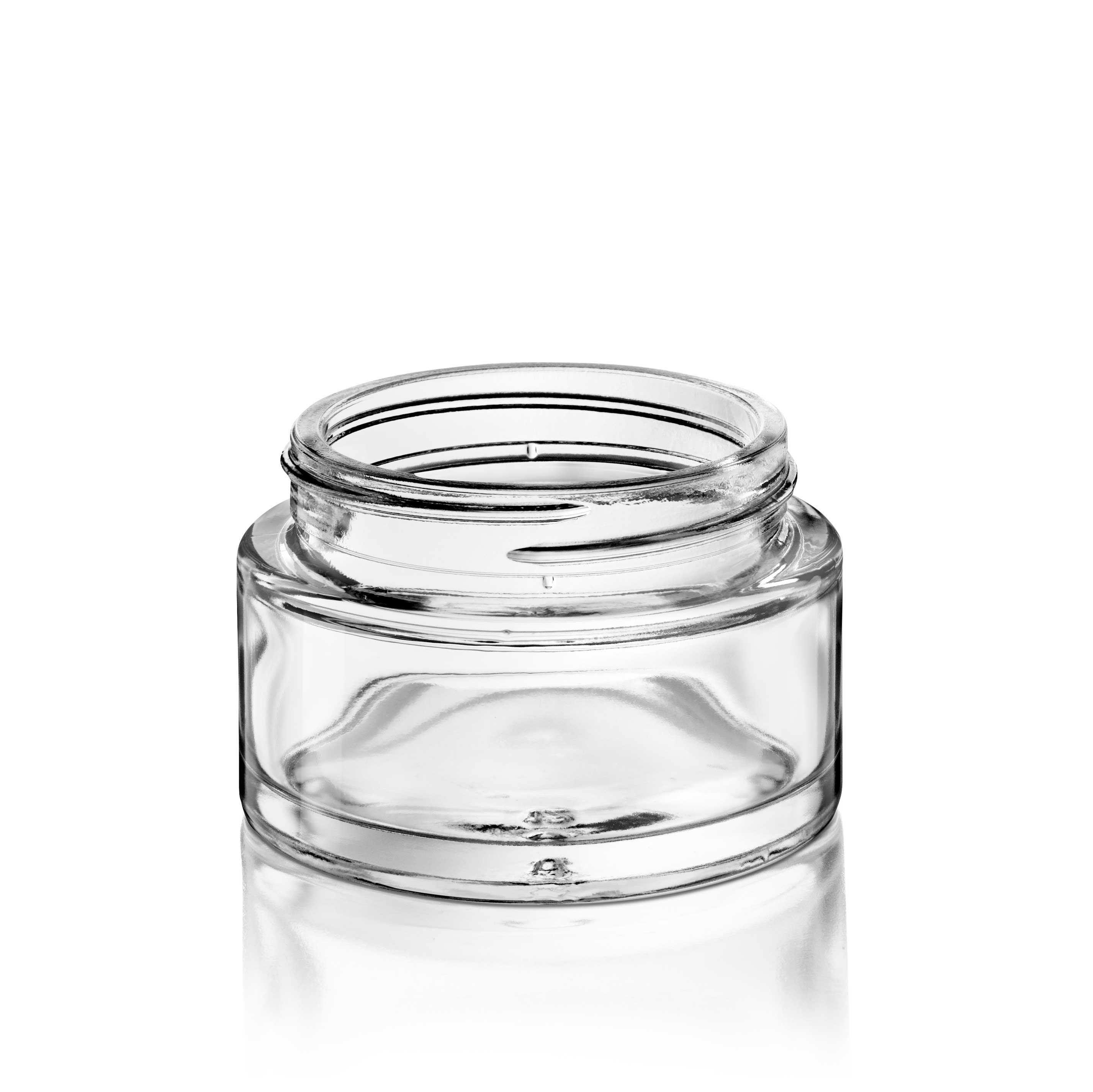 Cosmetic jar Camellia 60 ml, 55 special thread, fit for child-resistant lid, Flint