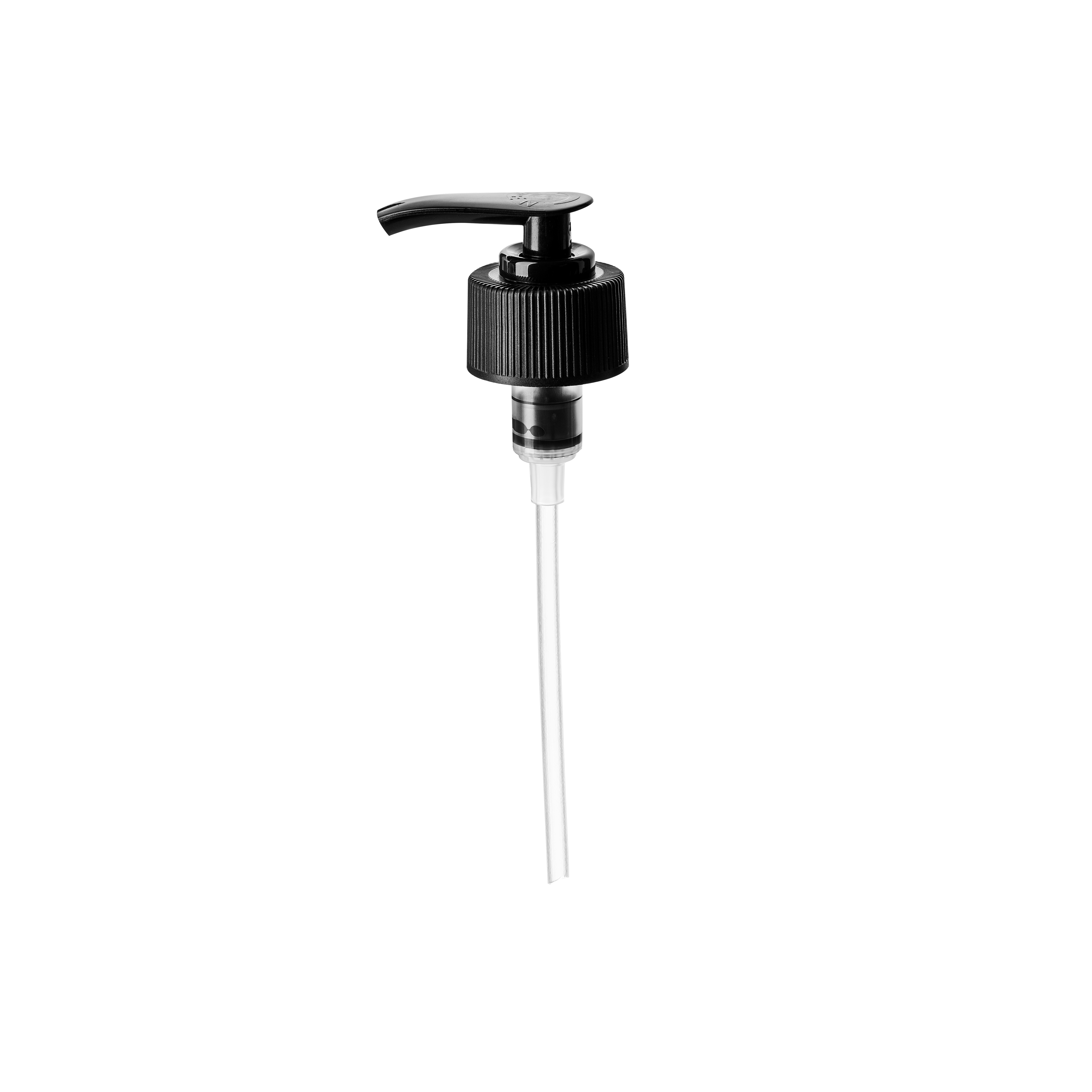 Lotion pump SD20C 28/410, PP, black ribbed, dose 2.0ml (Linden LW 500)
