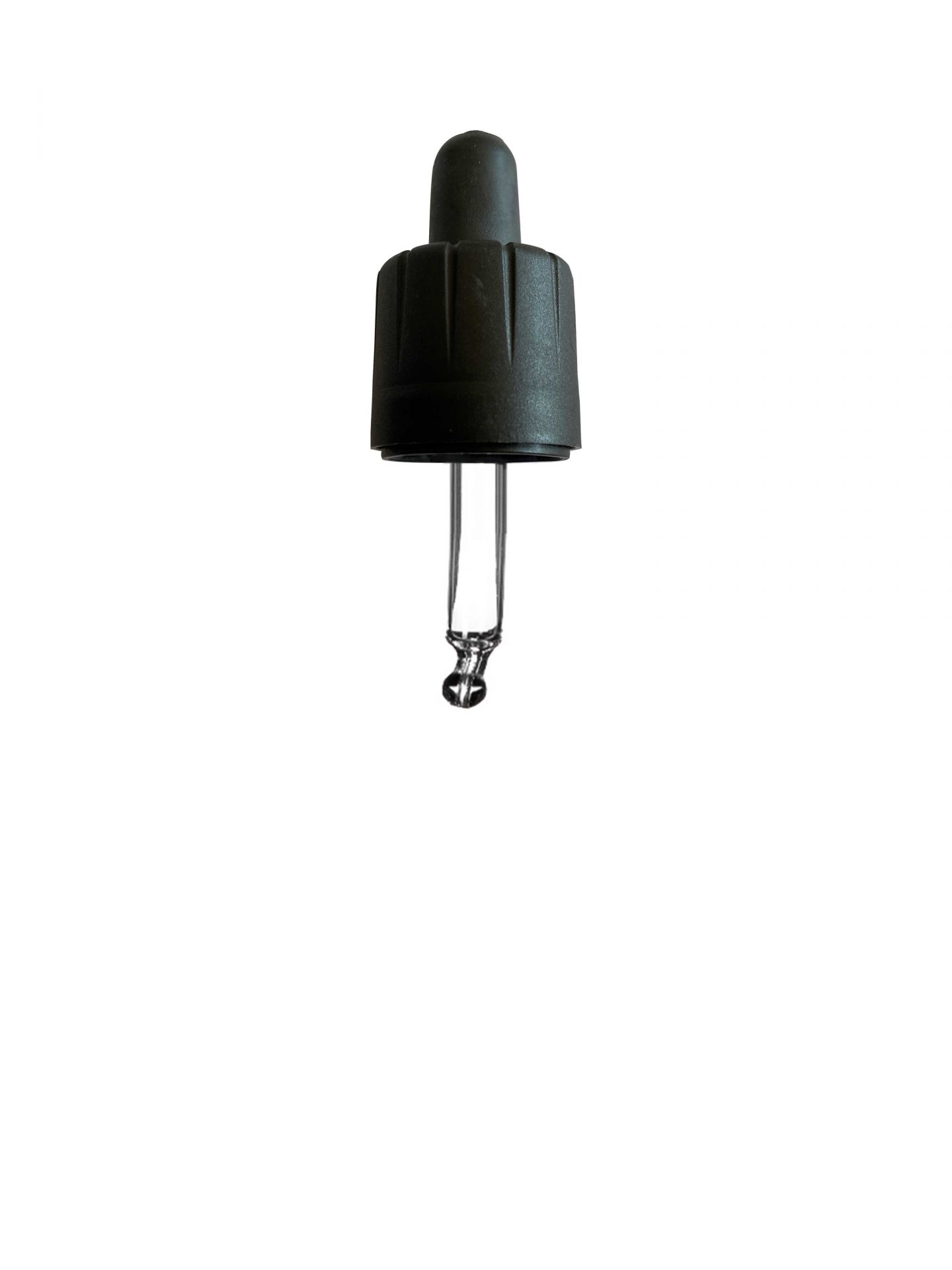 Pipette child-tamper evident, DIN18, II, PP/PEHD, black, bulb TPE 0.7ml, bent ball tip (Ginger 5)