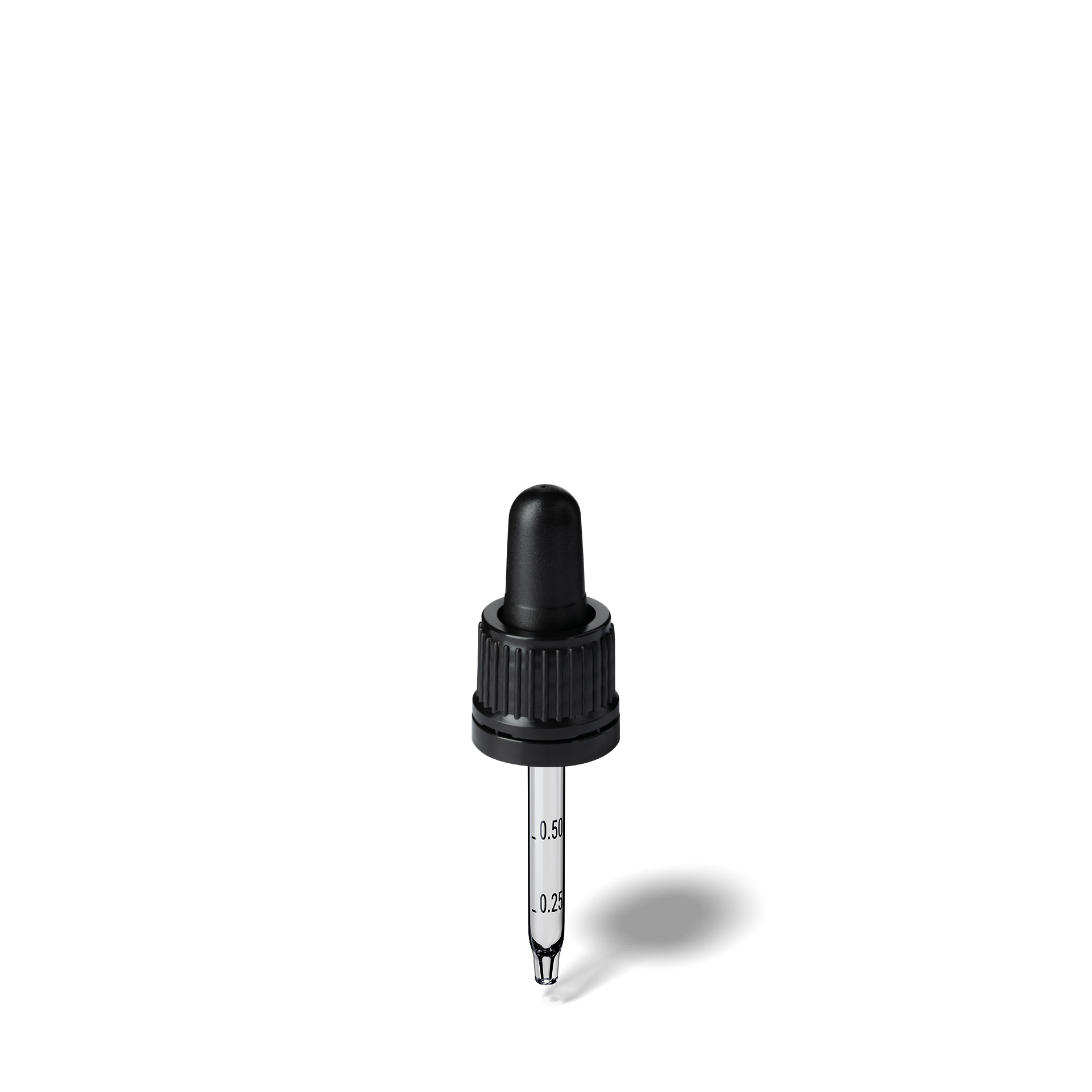 Pipette D02 black ribbed, D18, TE-b, Bulb TPEs-b 0.7, Tip conical 1.0, Grad-b-A01, ORI10-63/GIN10 Pipette D02 black ribbed, D18, TE-b, Bulb TPEs-b 0.7, Tip conical 1.0, Grad-b-A01, ORI10-63/GIN10
