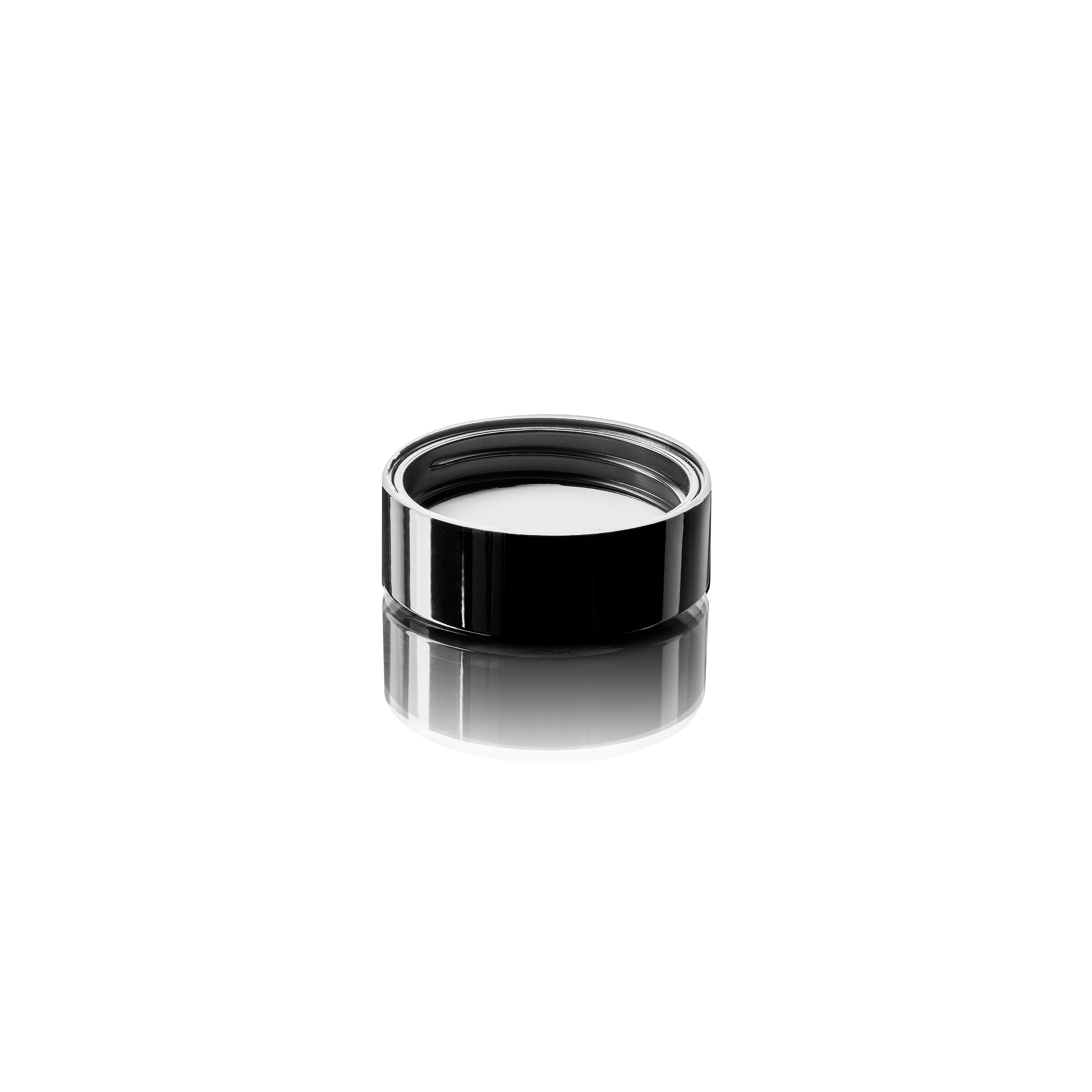 Lid double wall 54 special, PP, black, glossy finish, white inlay (Camellia 60)