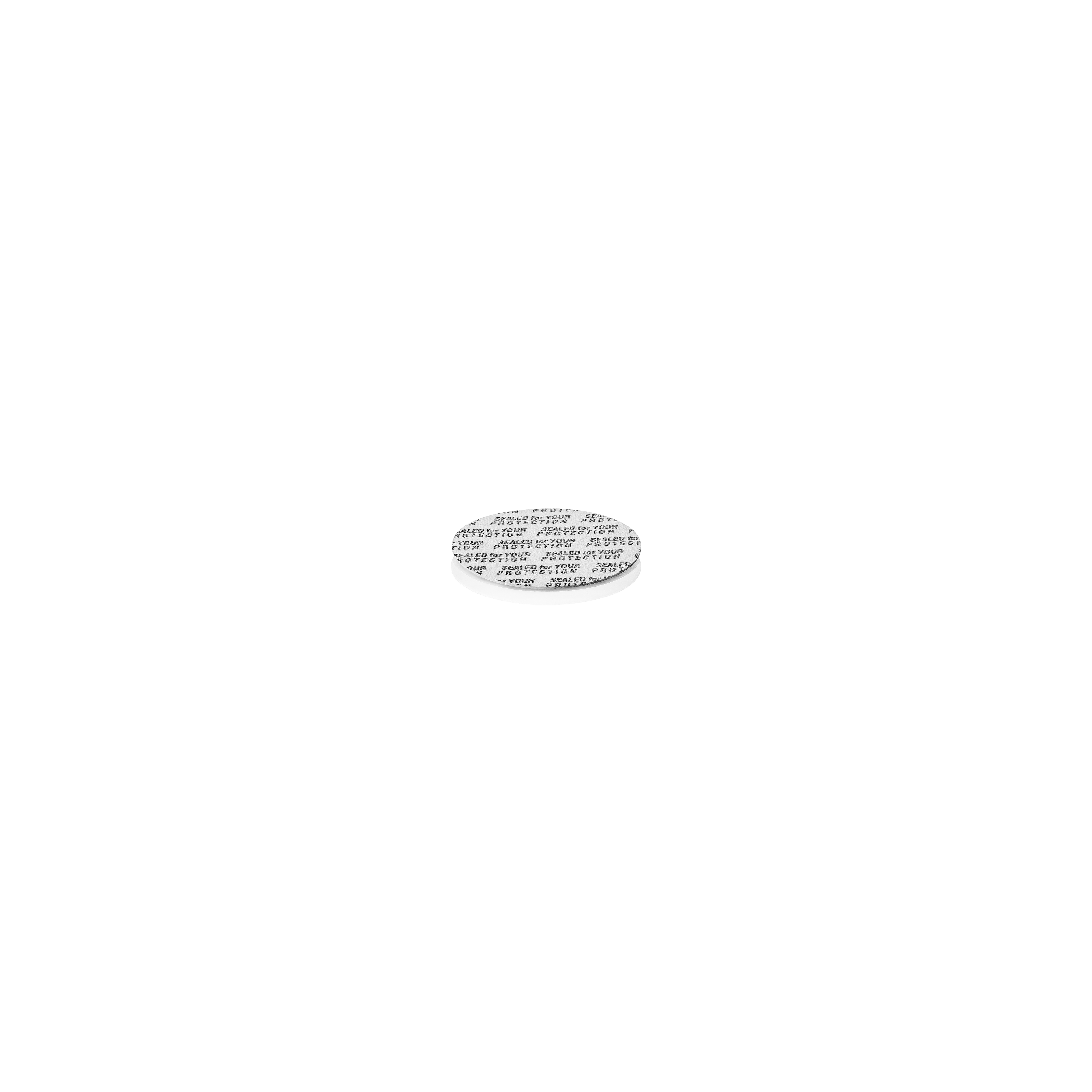 Pressure sensitive seal, 39mm, white, black text (Bryn 15), only applicable for dry goods   
